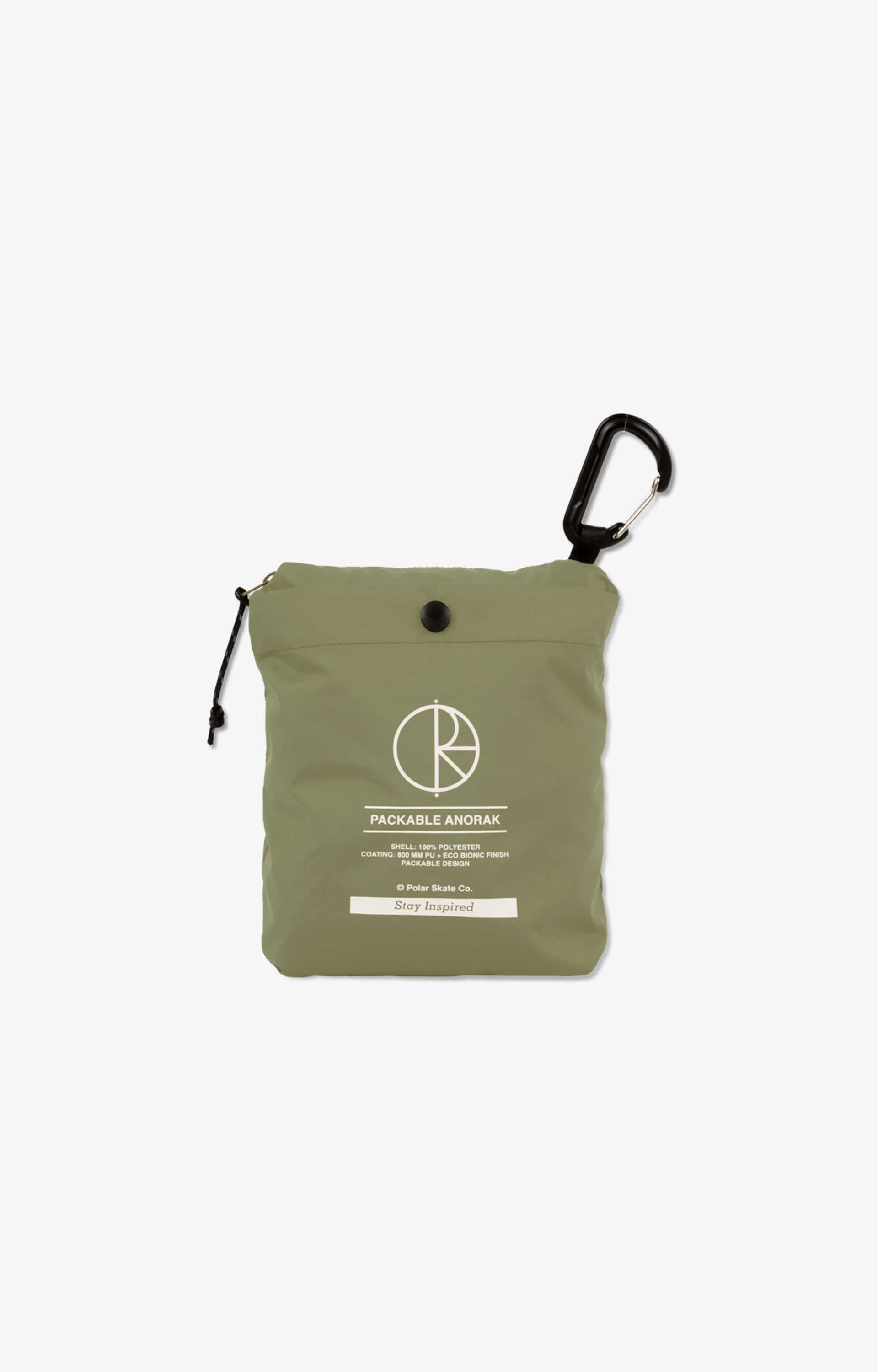 Polar Skate Co Packable Anorak Jacket, Dirty Green