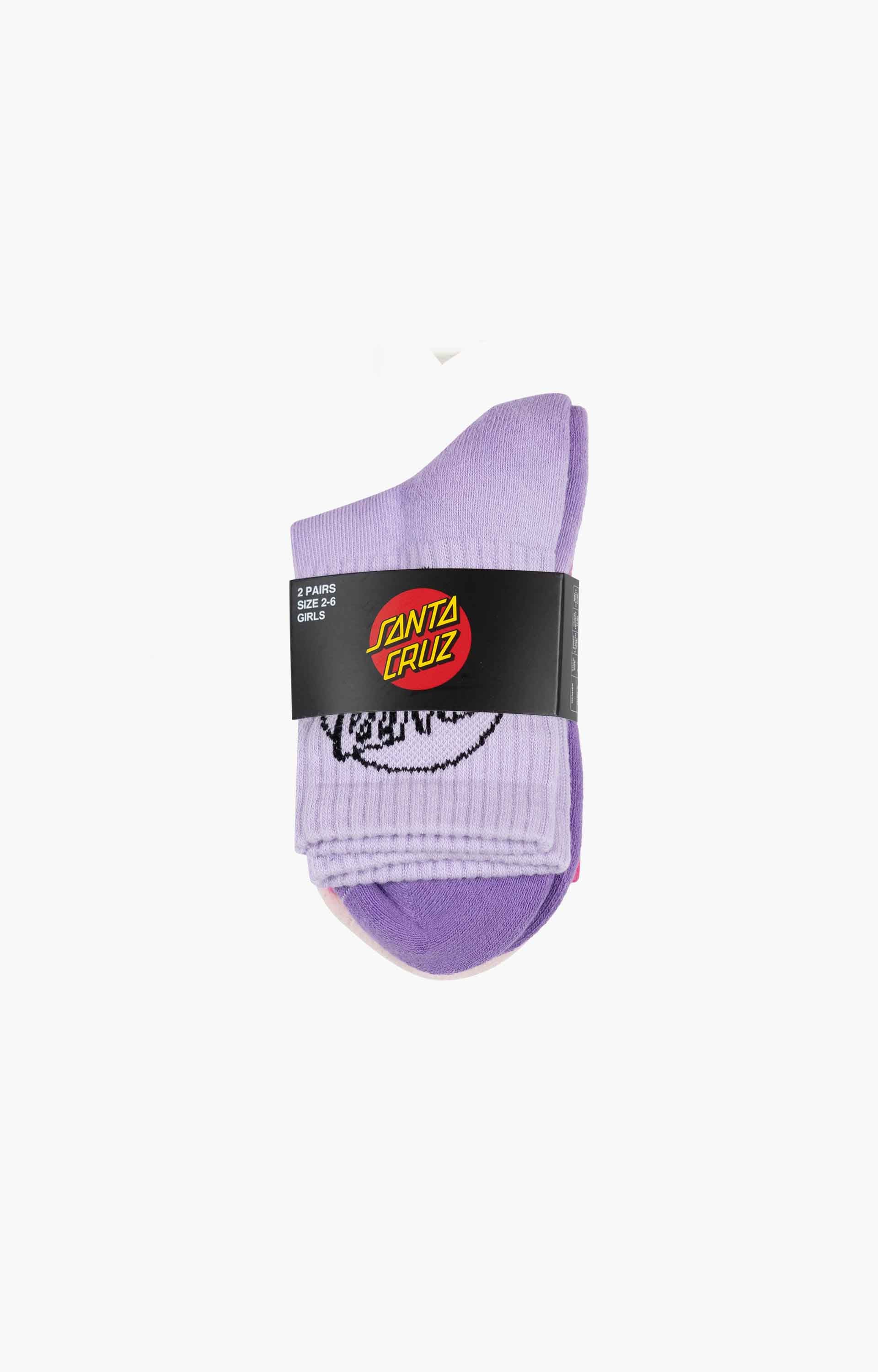 Santa Cruz Opus Dot Mid Sock 2 Pack, Lavender Tie Dye