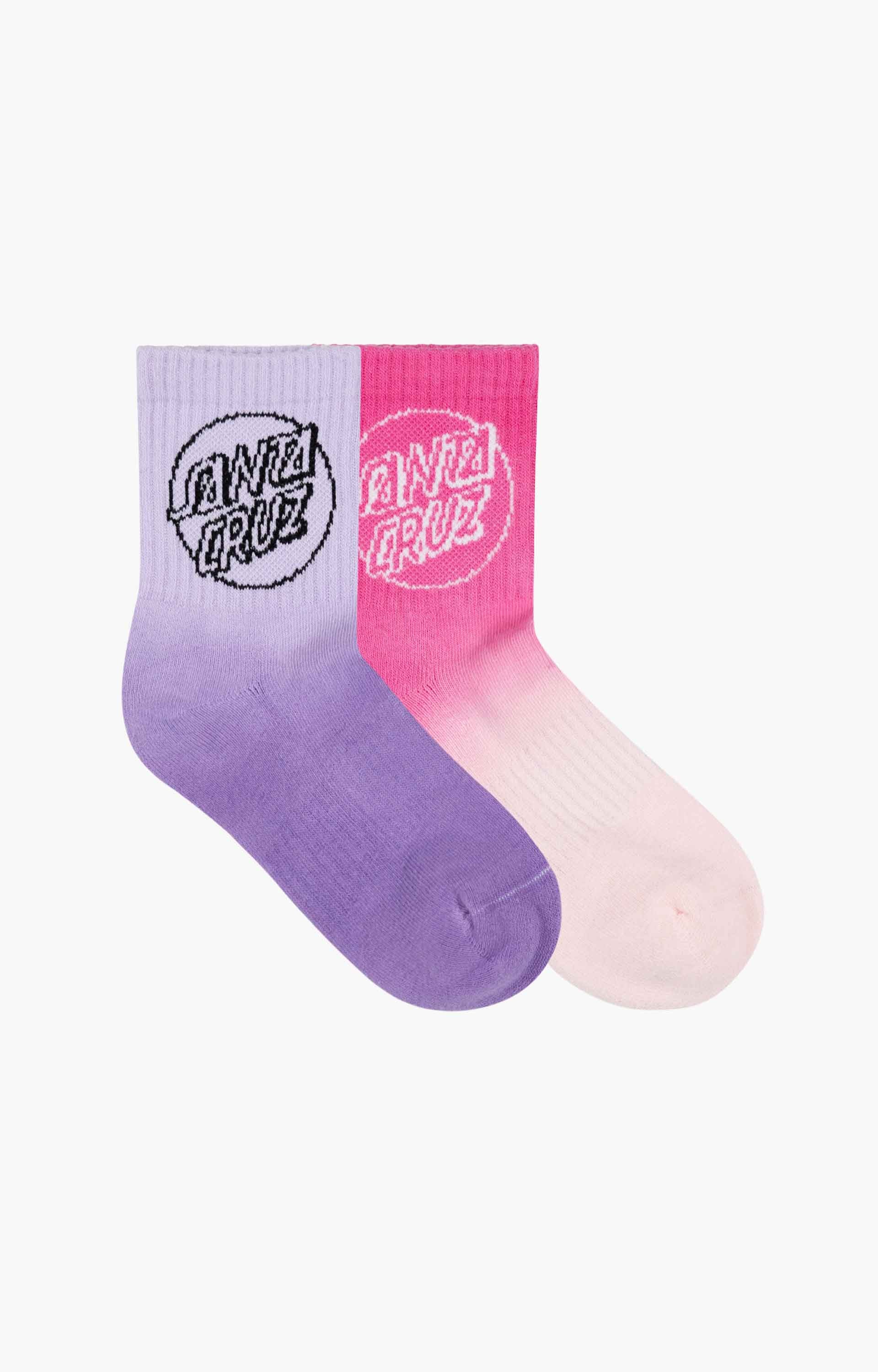 Santa Cruz Opus Dot Mid Sock 2 Pack, Lavender Tie Dye