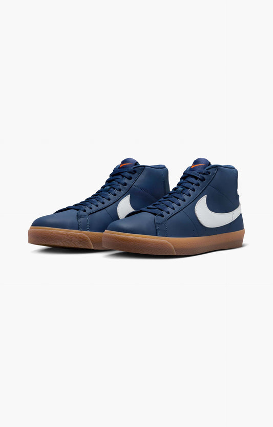 Nike SB Blazer Mid Shoe, Navy/White