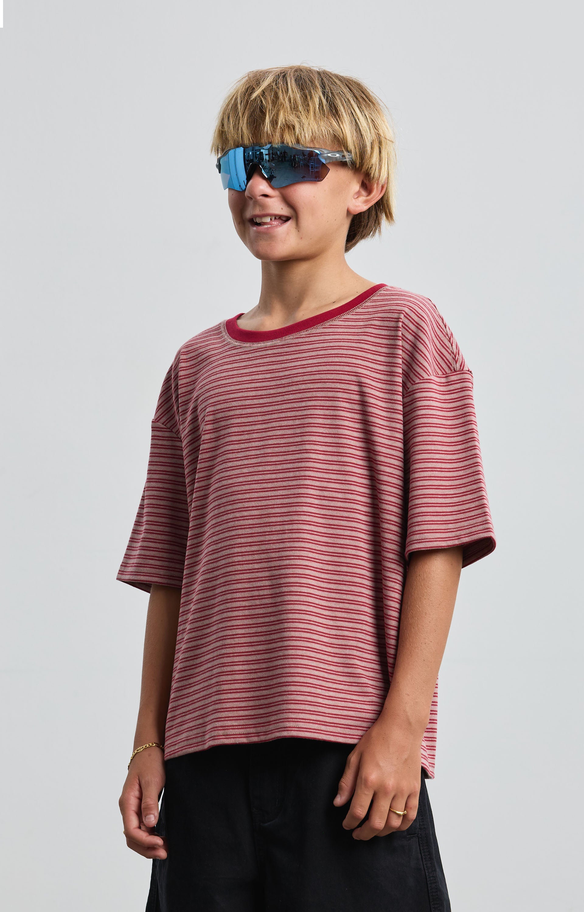 Concrete Youth Linework T-Shirt, Taupe/Crimson (preorder)