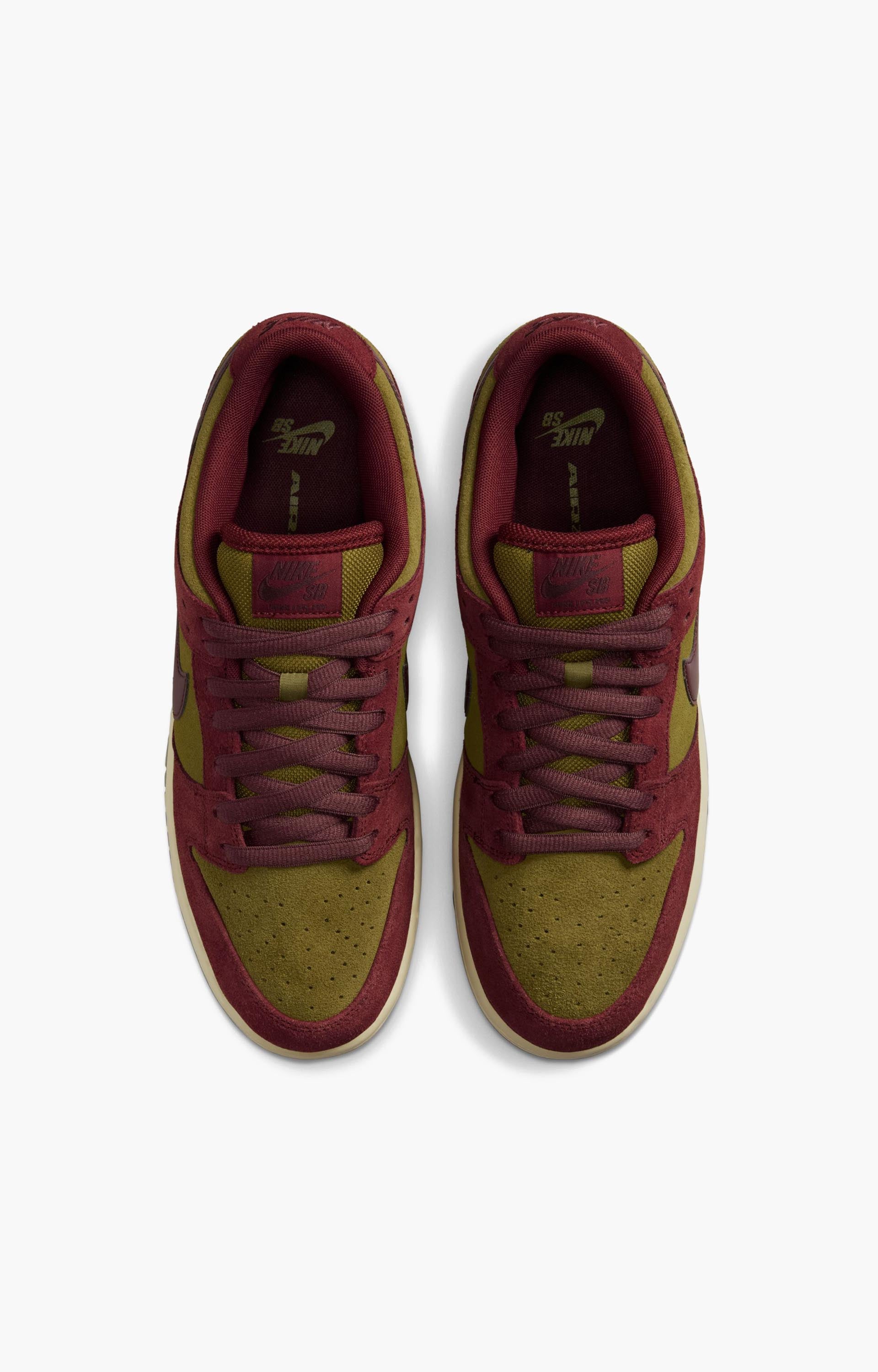 Nike SB Dunk Low Pro Shoe, Dark Team Red/Burgundy Crush/Olive
