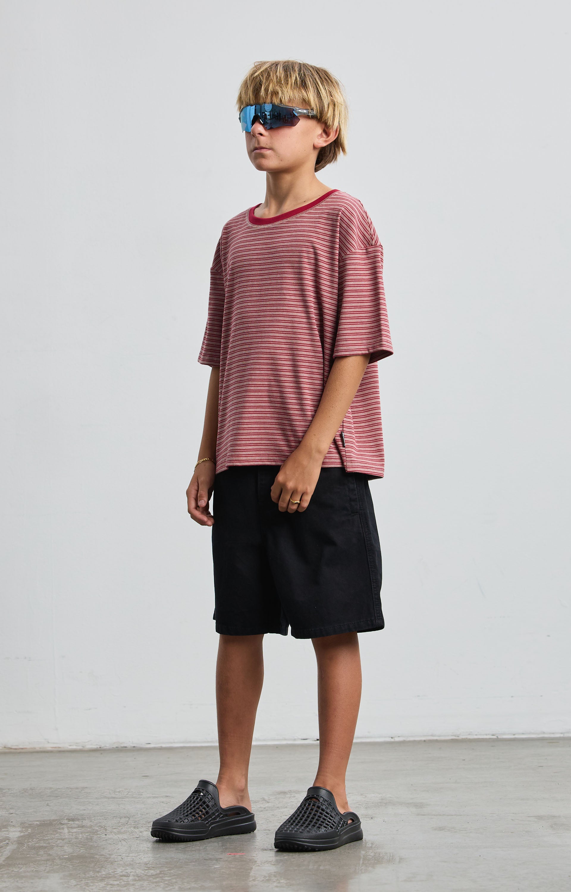 Concrete Youth Linework T-Shirt, Taupe/Crimson (preorder)