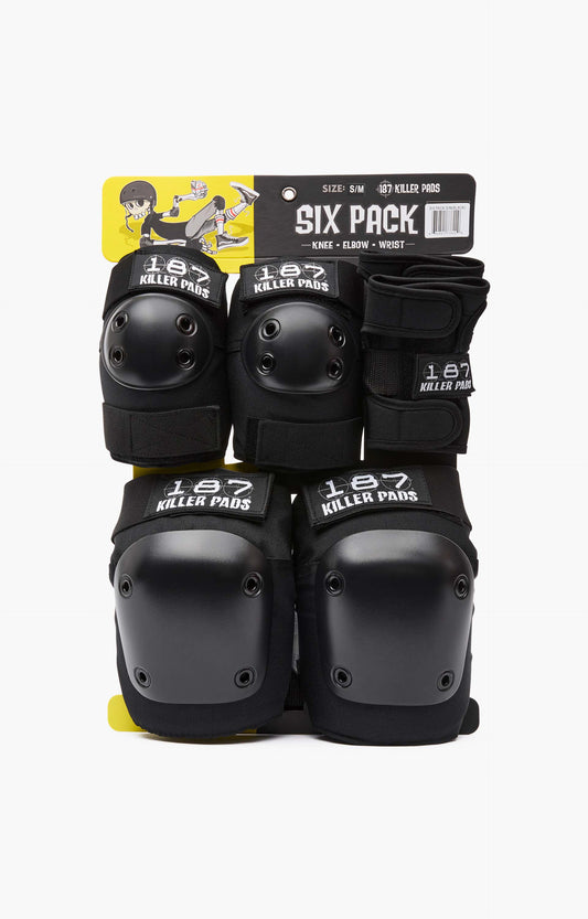 187 Six Pack Junior Protective Pads, Black