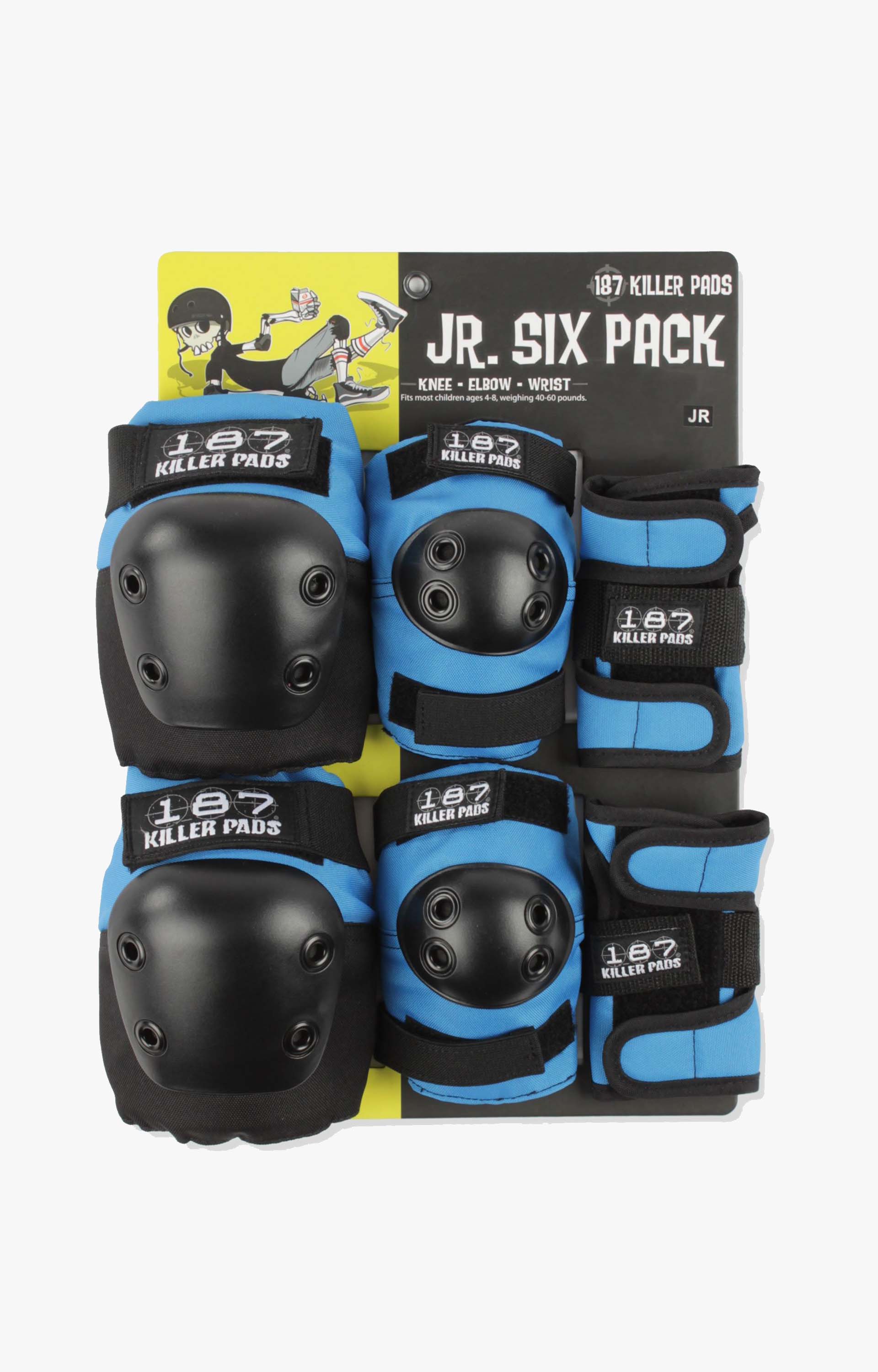 187 Six Pack Junior Protective Pads, Blue