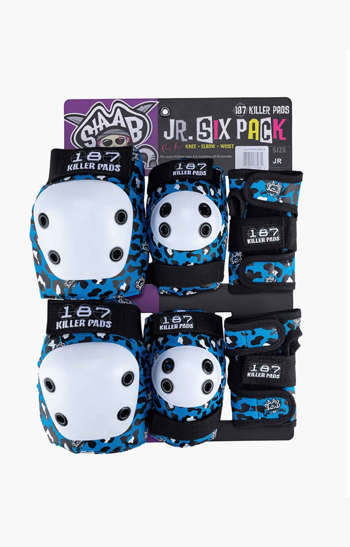 187 Six Pack Junior Protective Pads, Staab Blue