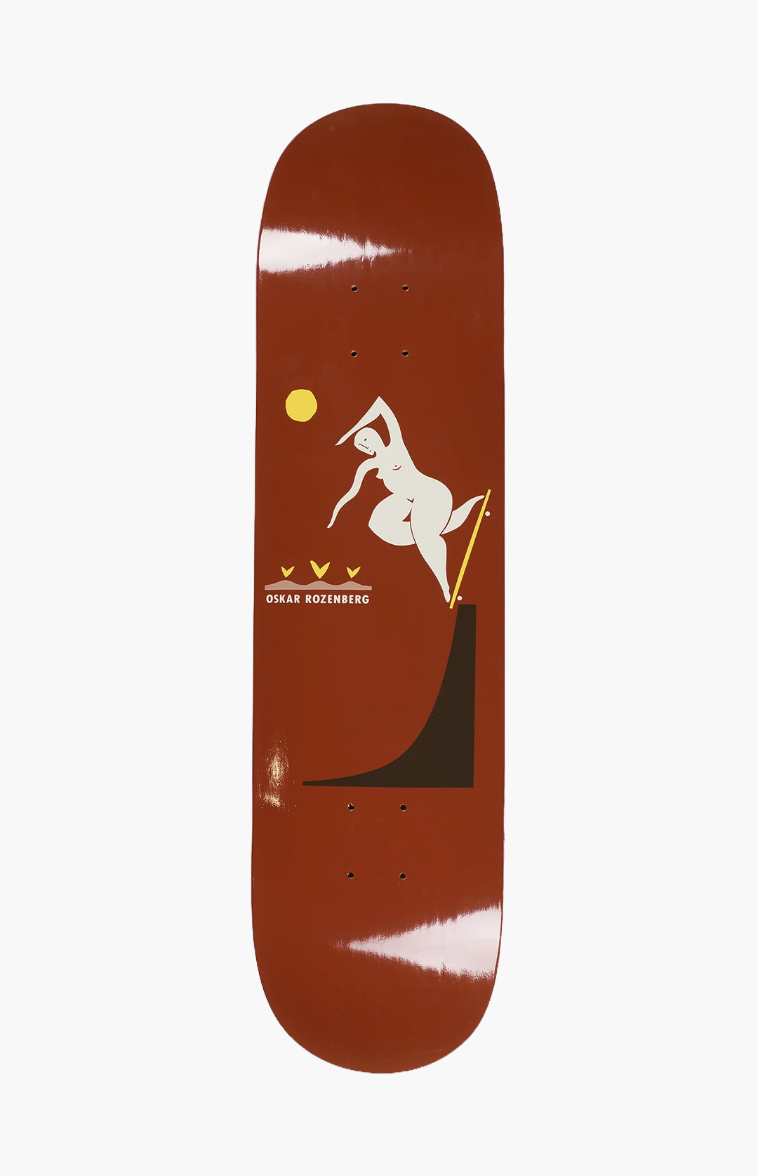 Polar Skate Co Oskar Rozenberg  Bs Noseblunt Skateboard Deck, Burnt Red
