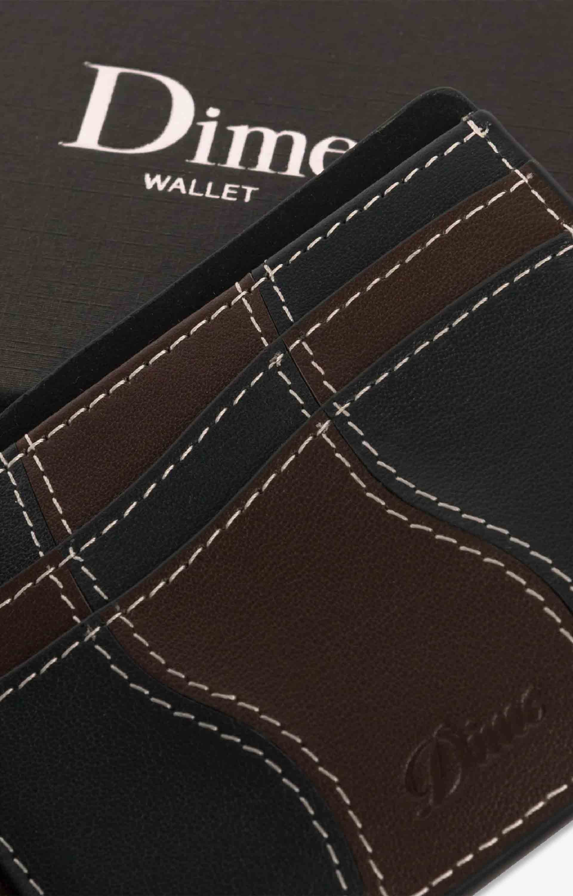 Dime Wave Leather Wallet, Black