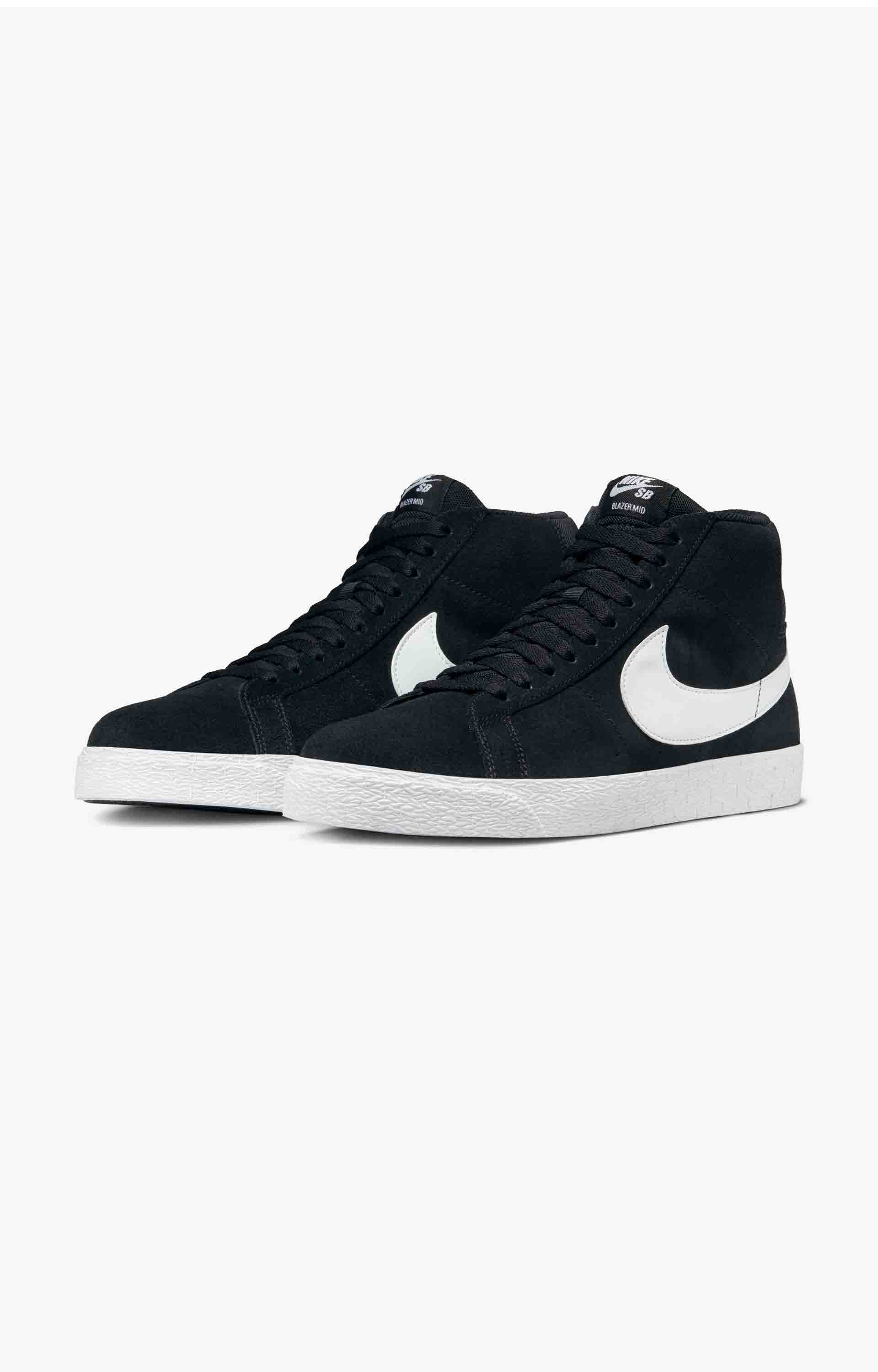 Nike SB Zoom Blazer Mid Shoe, Black/White