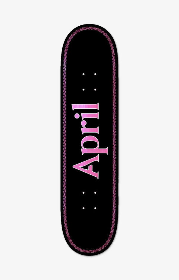 April OG Pink Logo Helix Skateboard Deck, Black