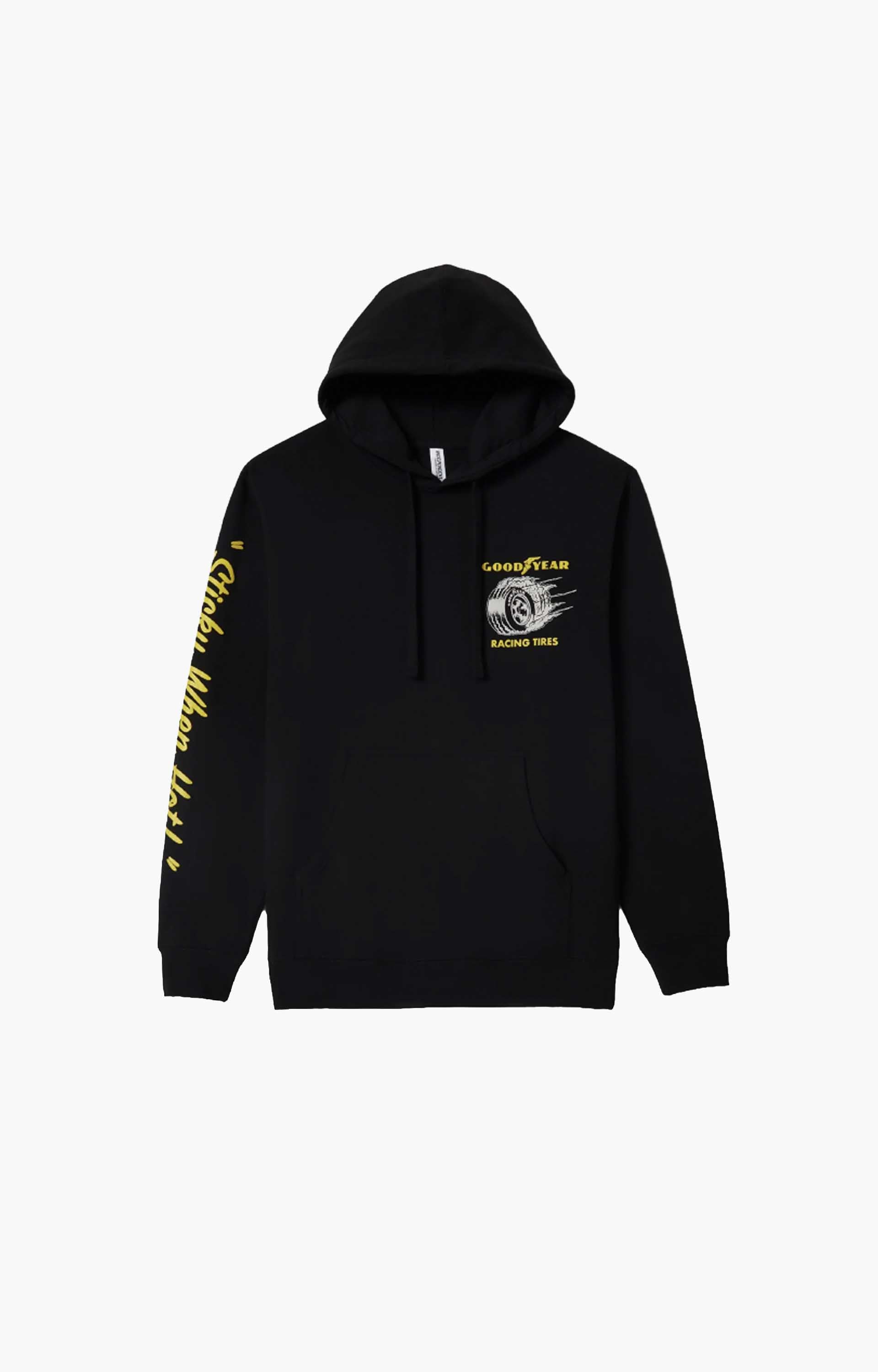 Brixton Goodyear Cheater Slick Hoodie, Black