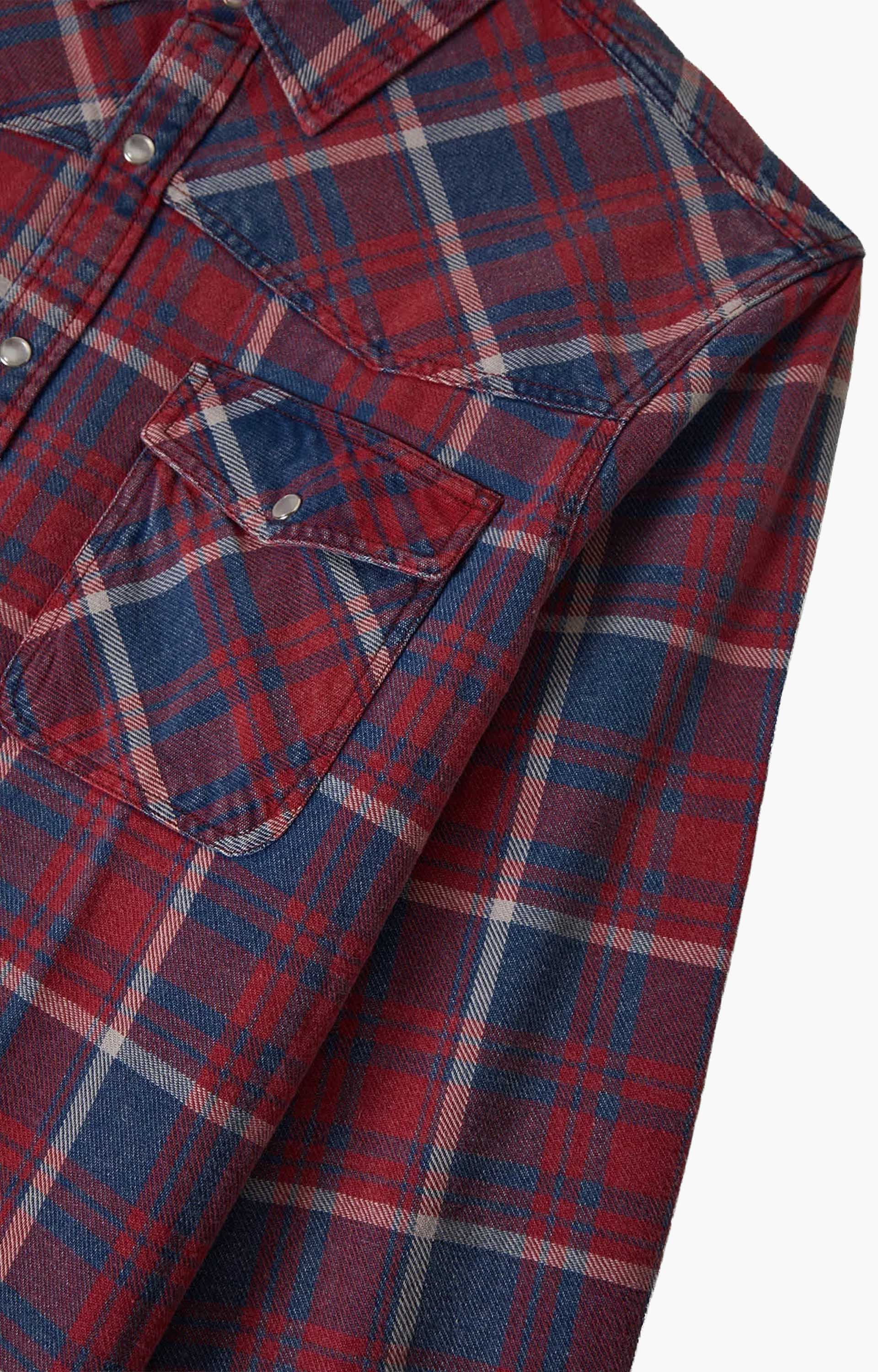 Brixton Waylon Lightweight Overshirt, Denim Plaid