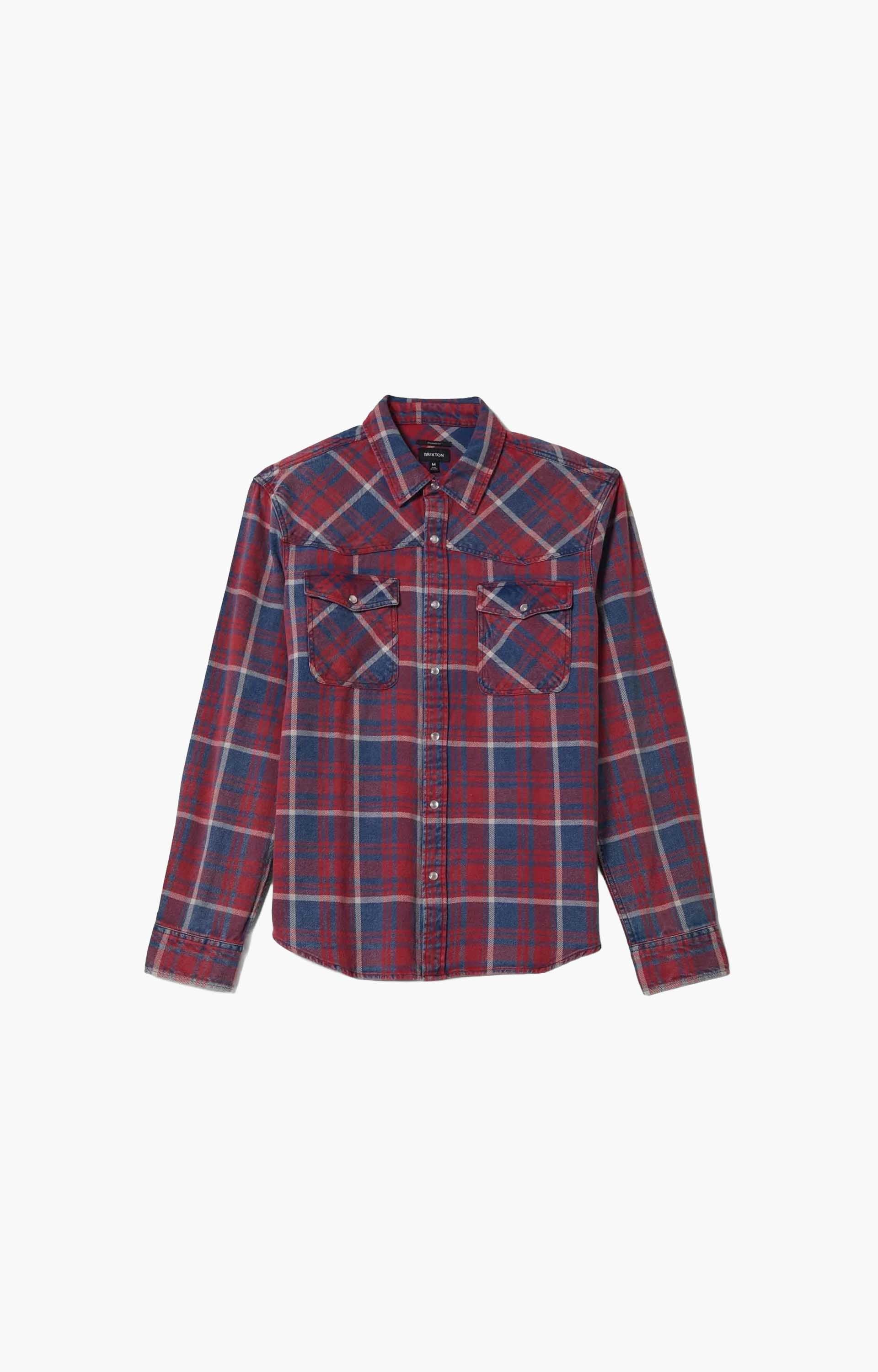Brixton Waylon Lightweight Overshirt, Denim Plaid
