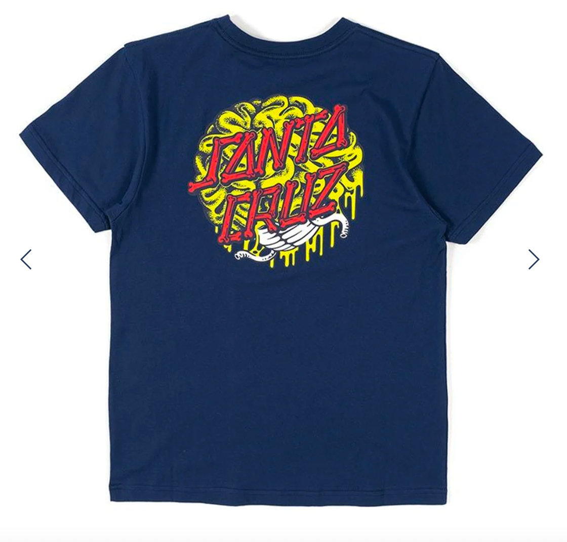 Santa Cruz Brain Dot Youth T-Shirt, Blue Depths