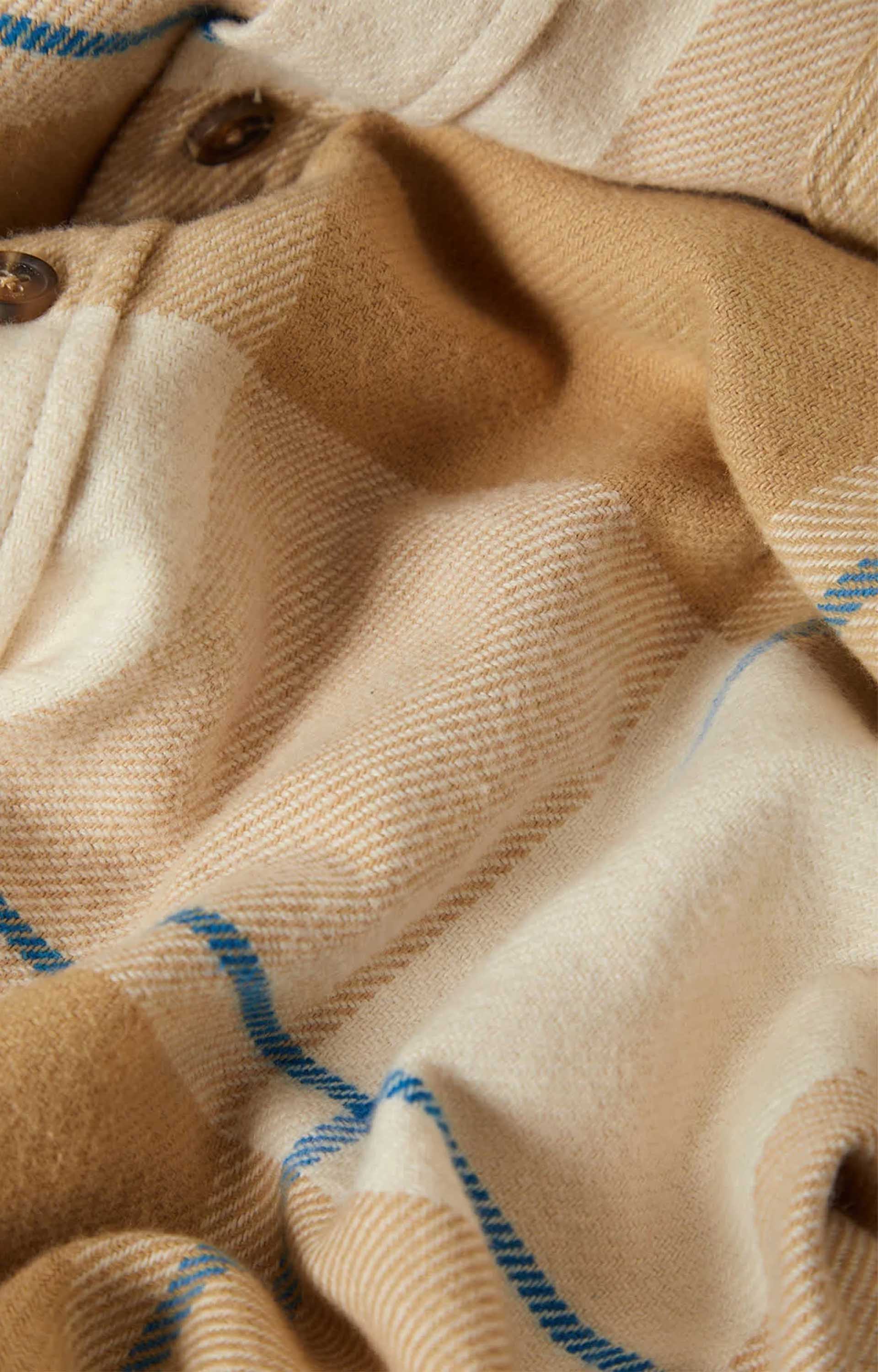 Brixton Bowery Flannel, Whitecap/Sand/Cyber Blue