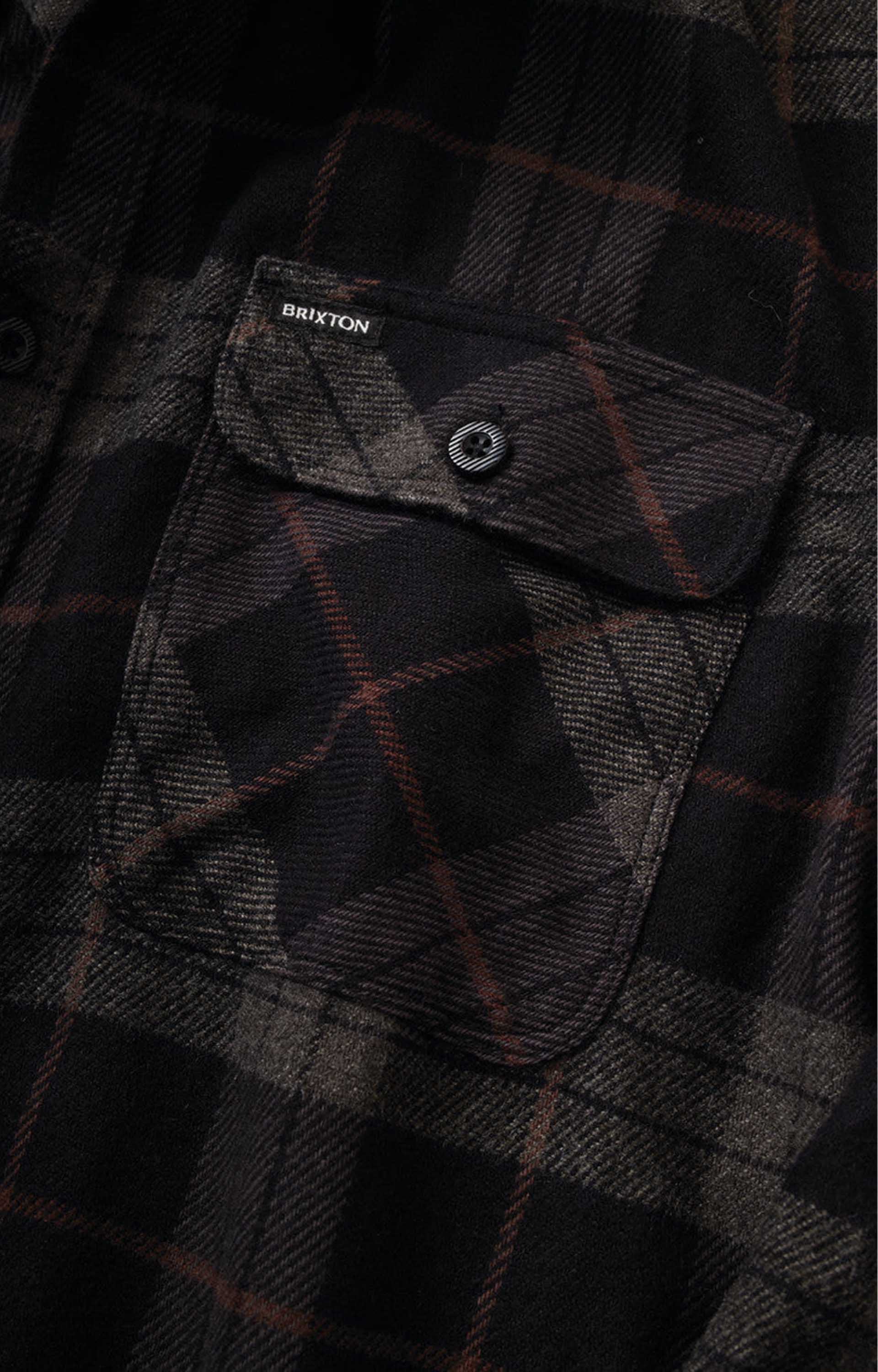 Brixton Bowery Flannel, Black/Charcoal