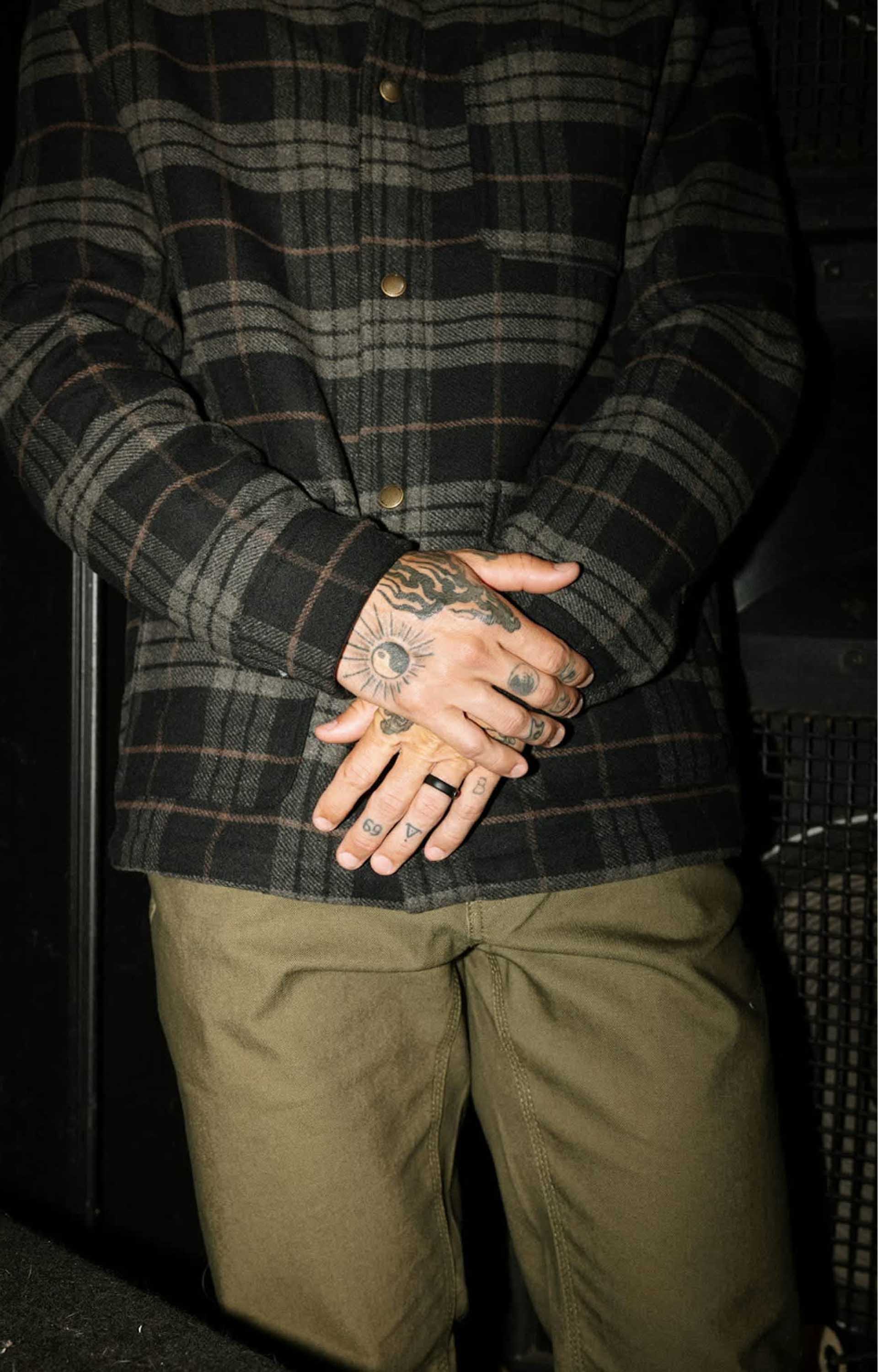 Brixton Bowery Flannel, Black/Charcoal