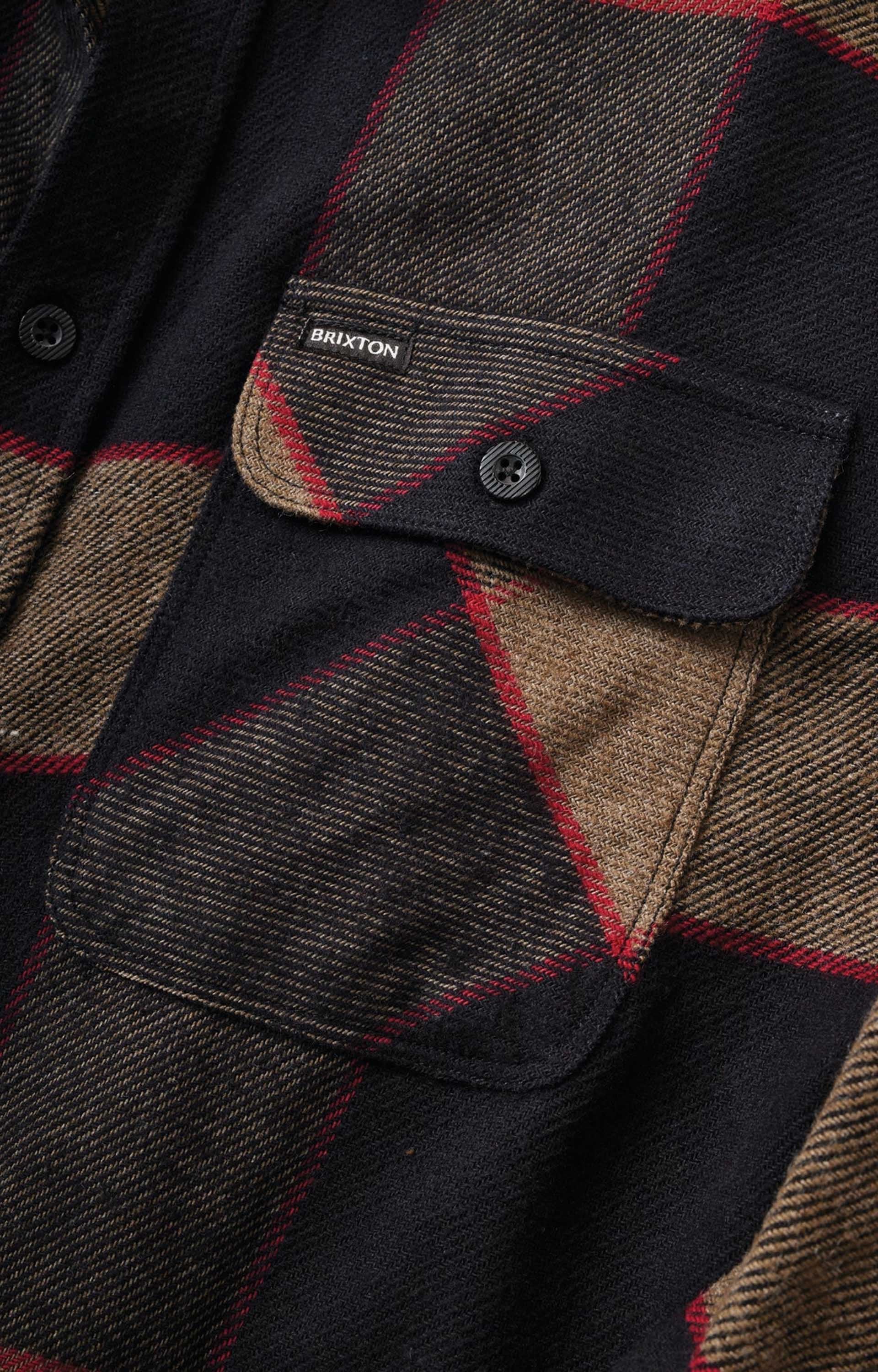 Brixton Bowery Flannel, Heather Grey/Charcoal