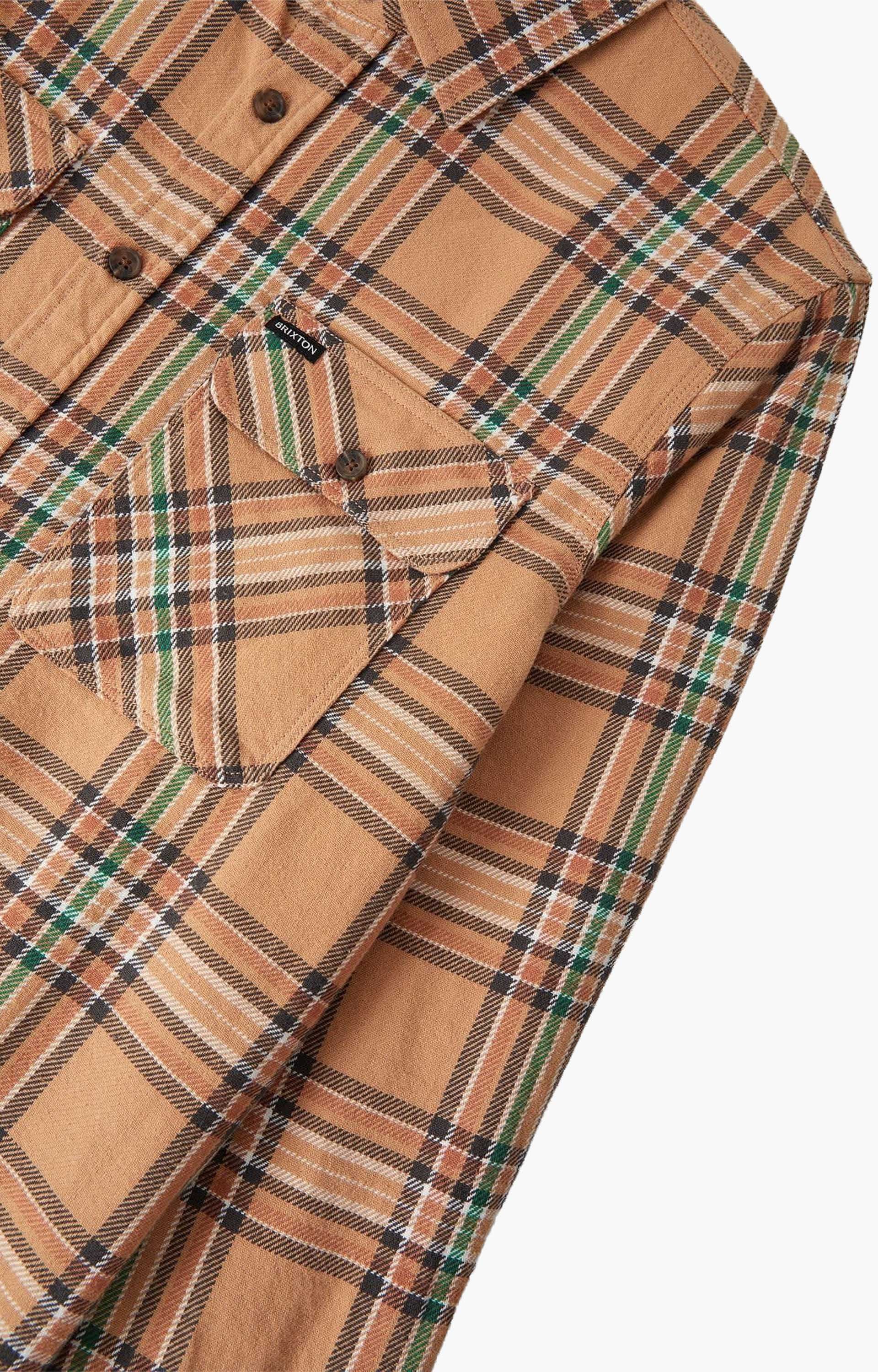 Brixton Bowery Flannel, Khaki/Multi