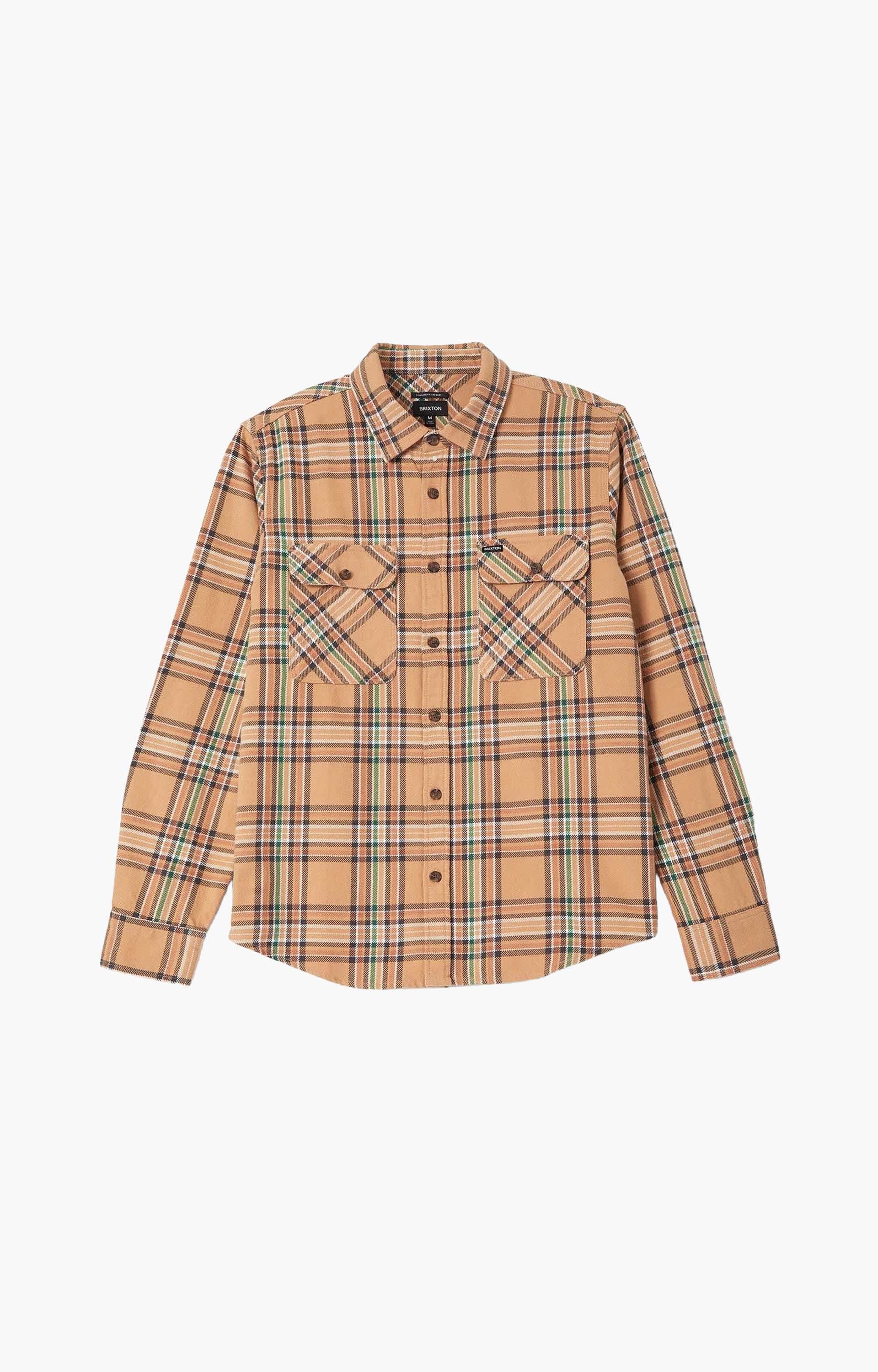 Brixton Bowery Flannel, Khaki/Multi