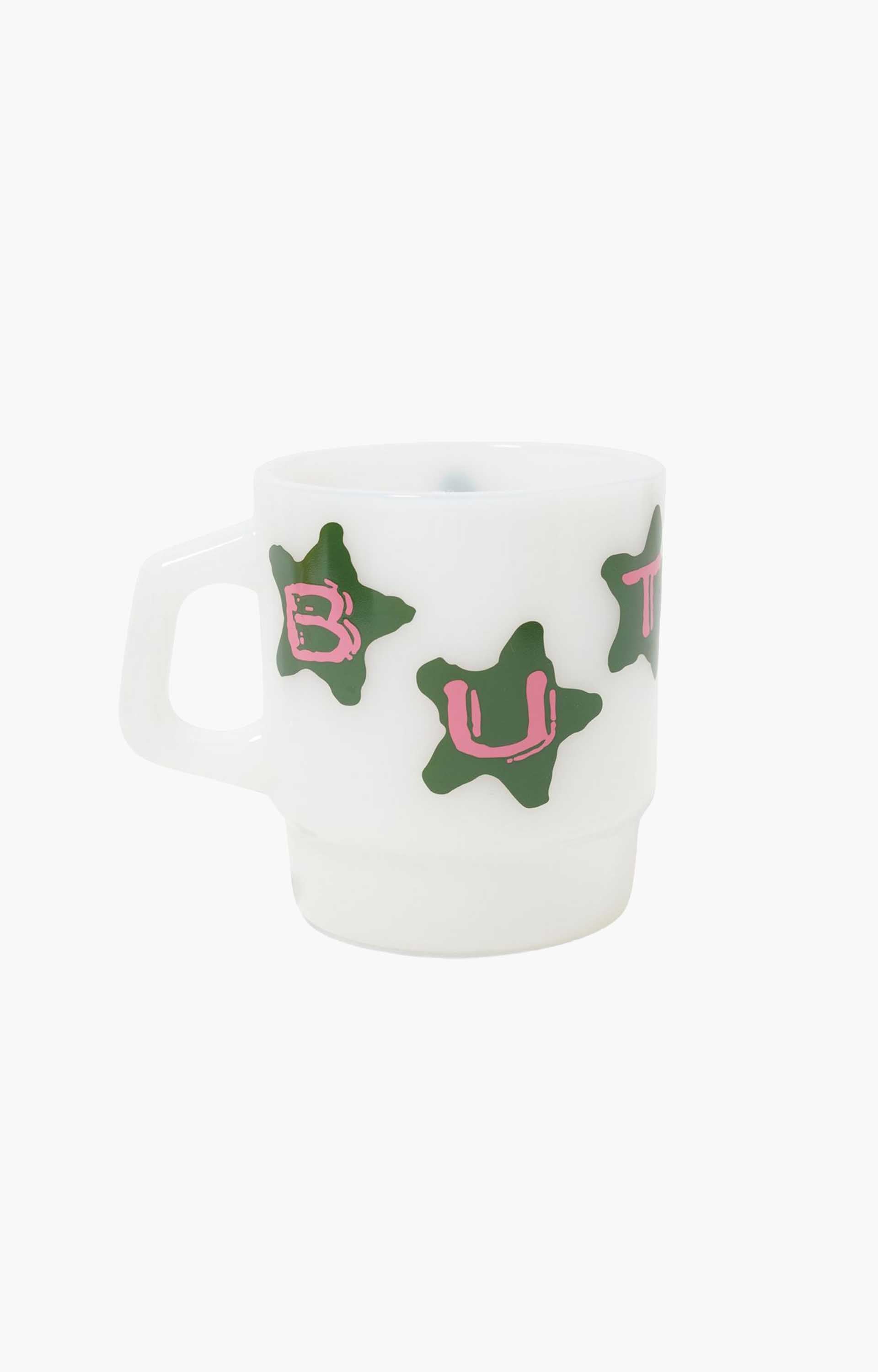 Butter Goods Stars Milk Glass, White