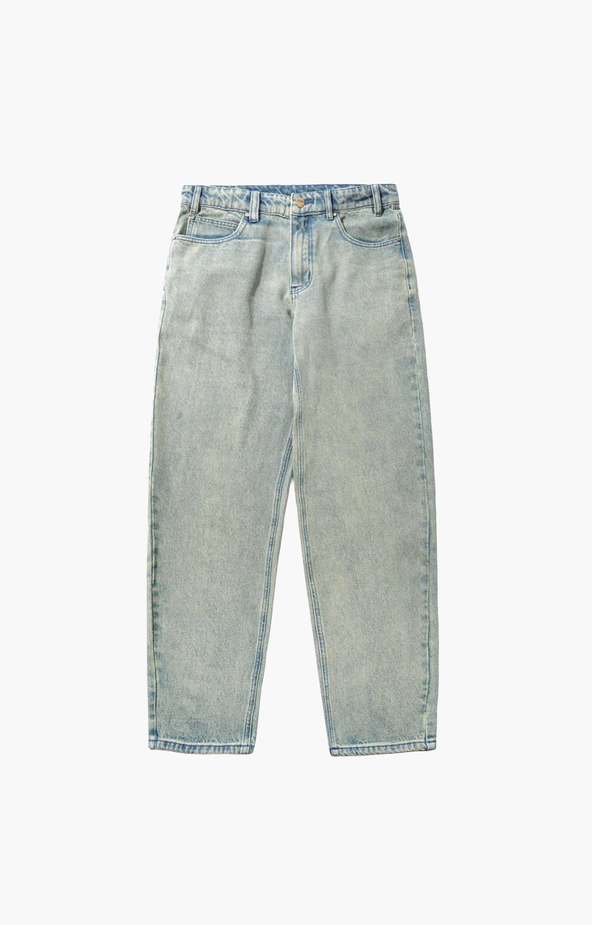 Butter Goods Straight Leg Denim Jeans, Dirty Wash Blue