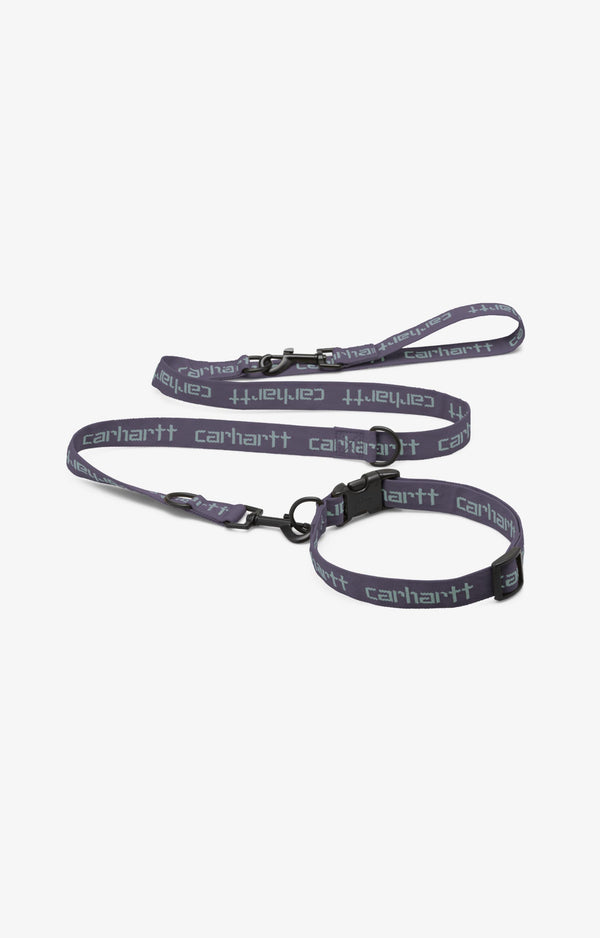 Carhartt WIP Script Dog Leash & Collar, Light Black/Pale Green