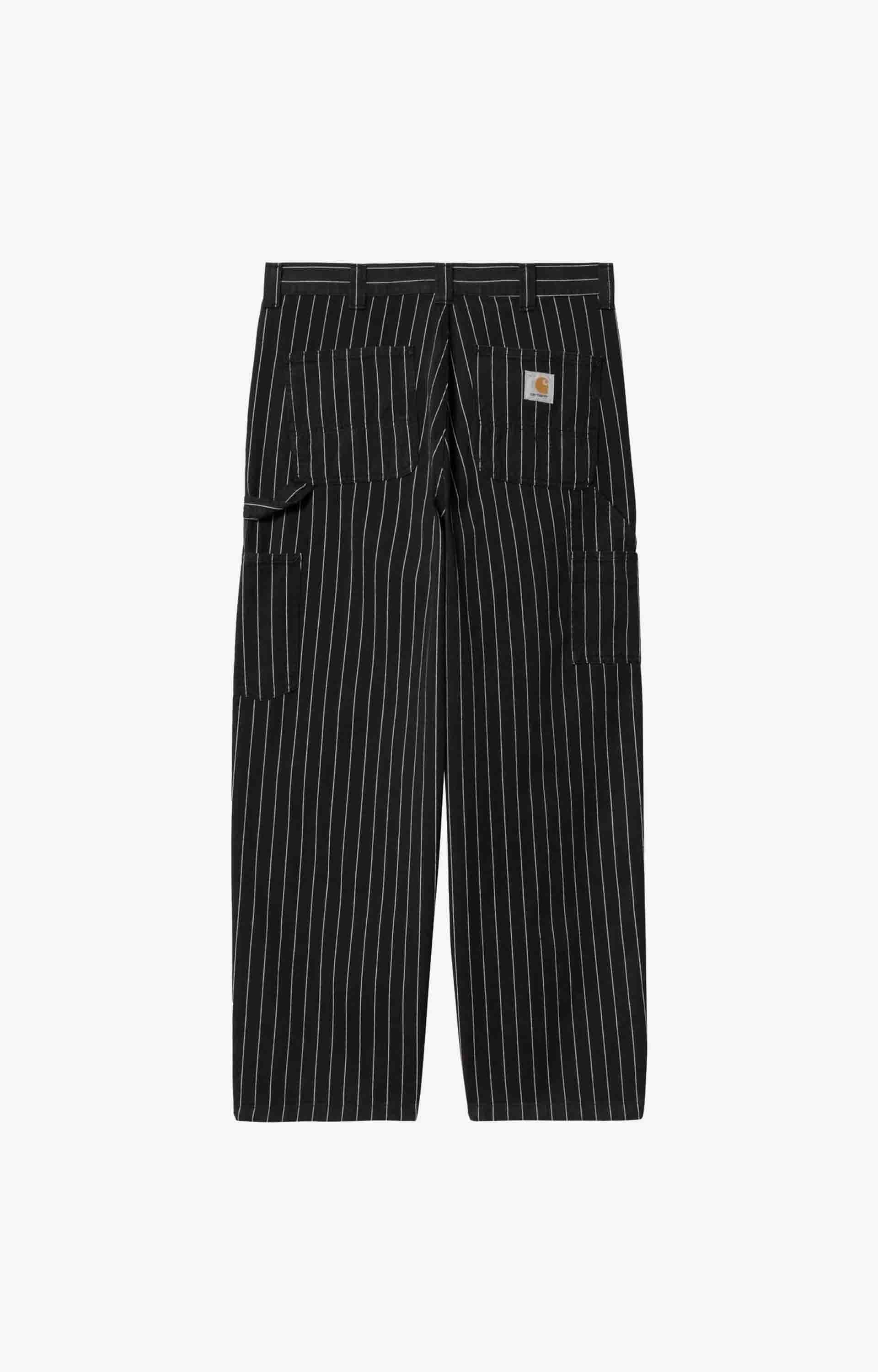Carhartt WIP OG Single Knee Pant, Seaton Stripe, Black/Wax Rinsed