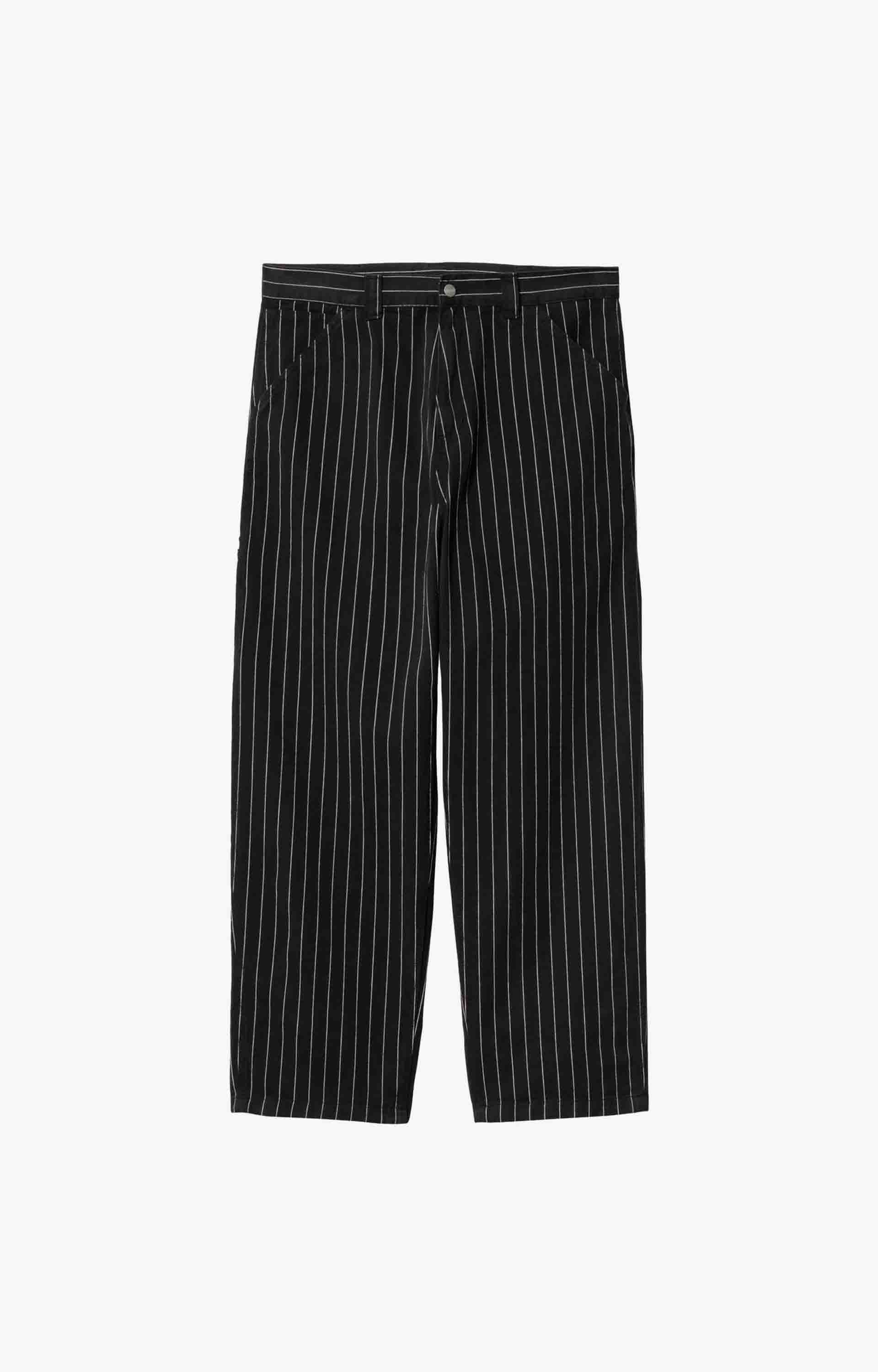 Carhartt WIP OG Single Knee Pant, Seaton Stripe, Black/Wax Rinsed
