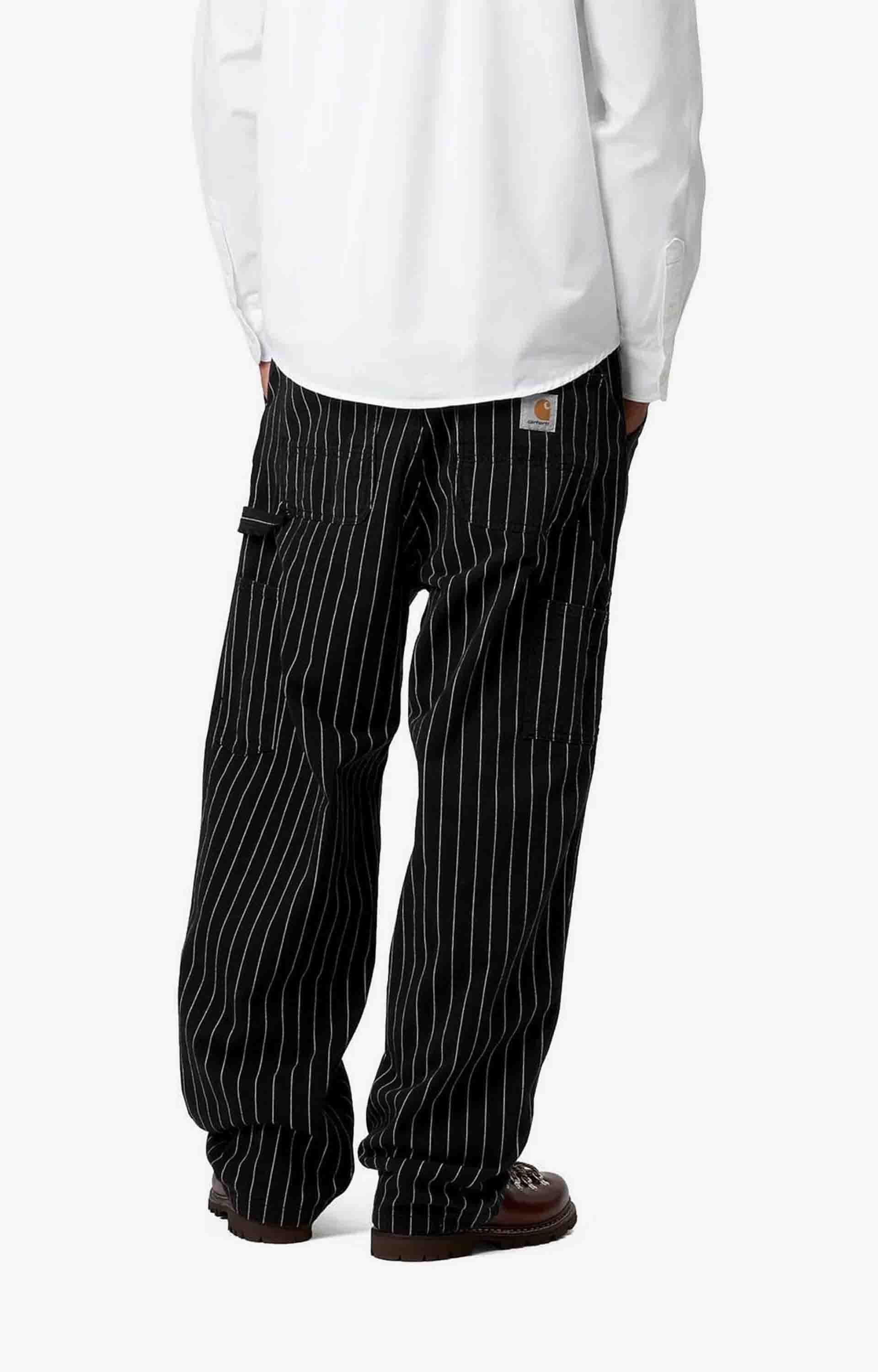 Carhartt WIP OG Single Knee Pant, Seaton Stripe, Black/Wax Rinsed