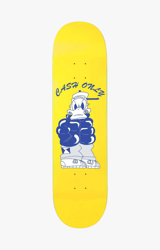 Cash Only Yellow Duck Skateboard Deck, 8.125"