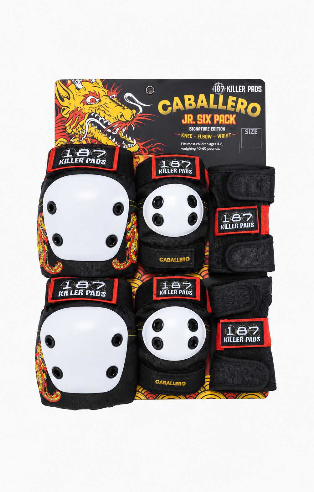 187 Six Pack Junior Protective Pads, Caballero One Size