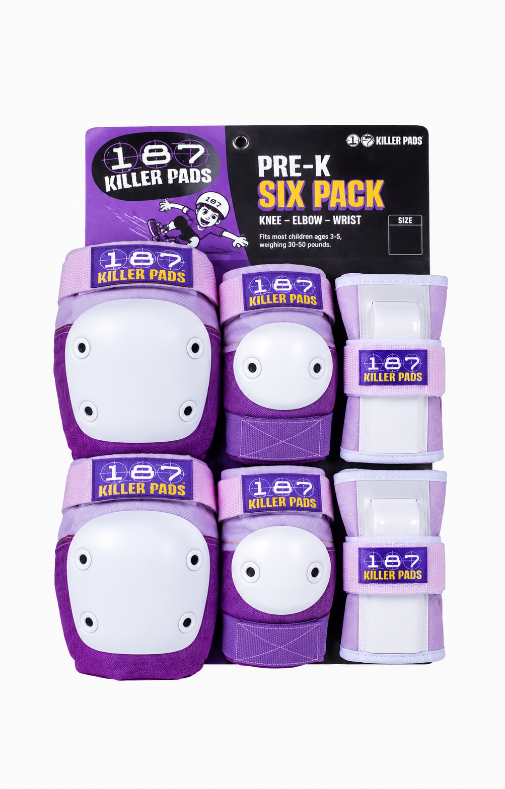187 Six Pack Pre-K Protective Pads, Purple One size