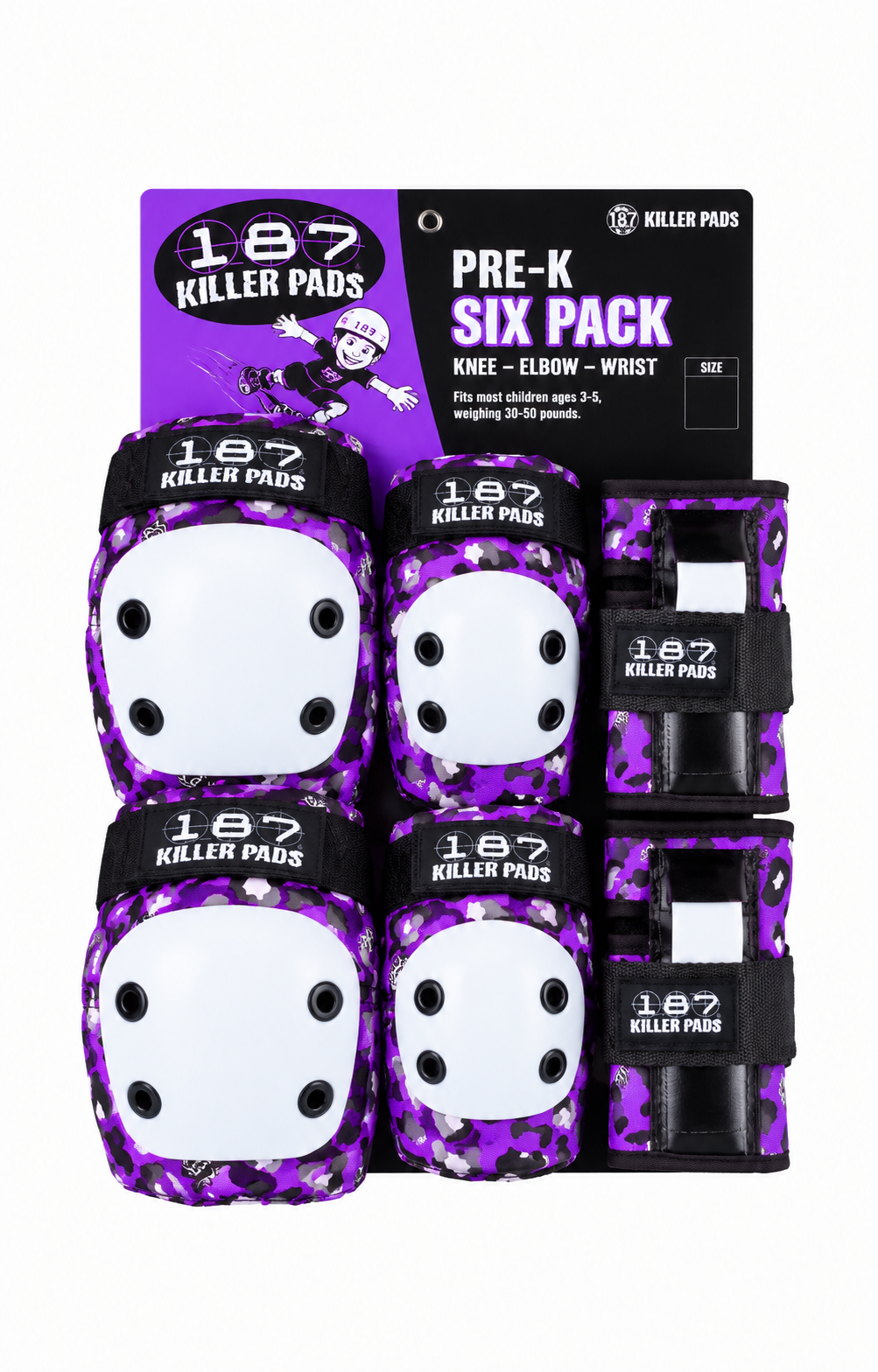 187 Six Pack Pre-K Protective Pads, Staab Purple