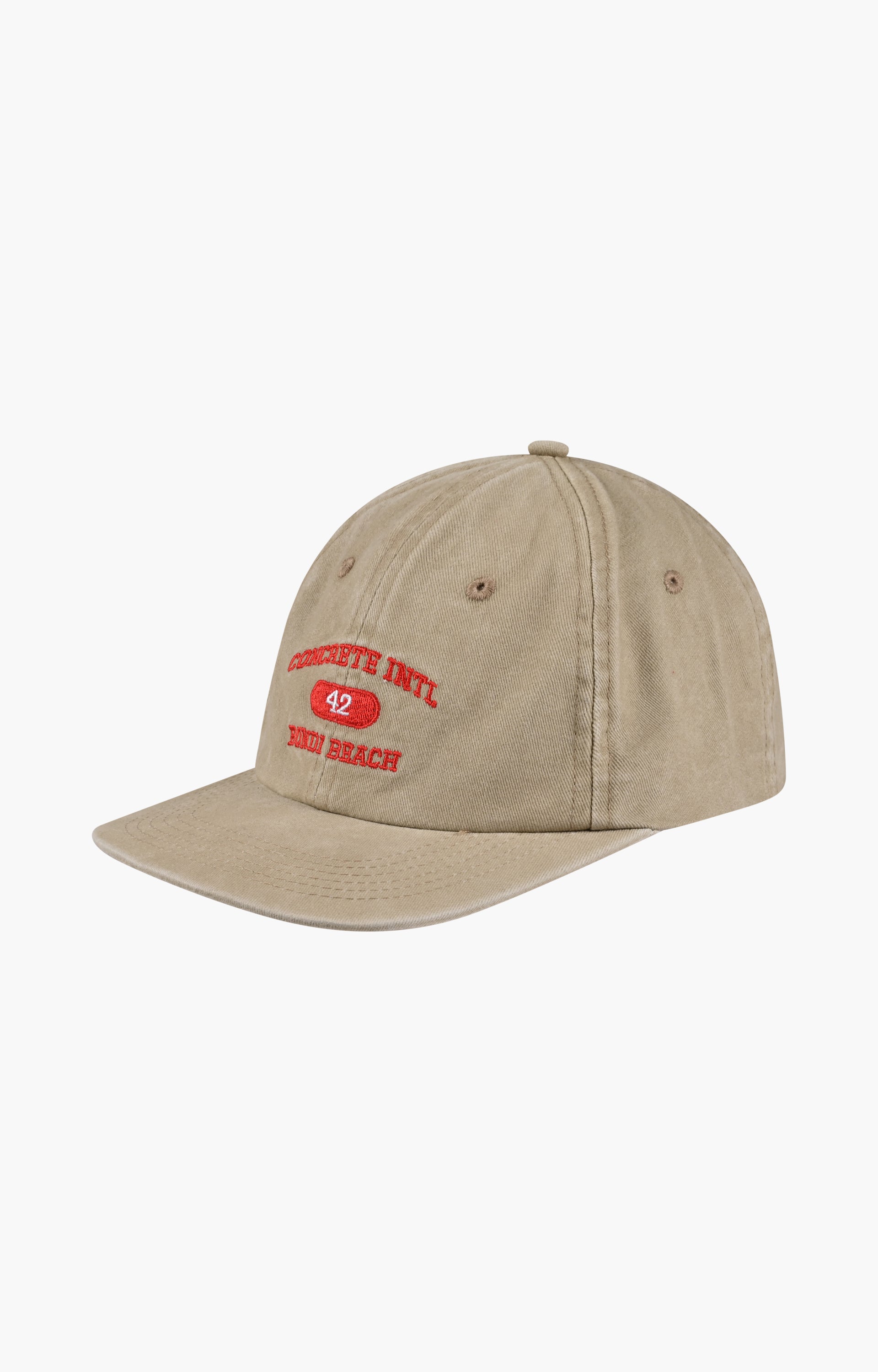 Concrete Team 42 Cap, Taupe/Rosso Red