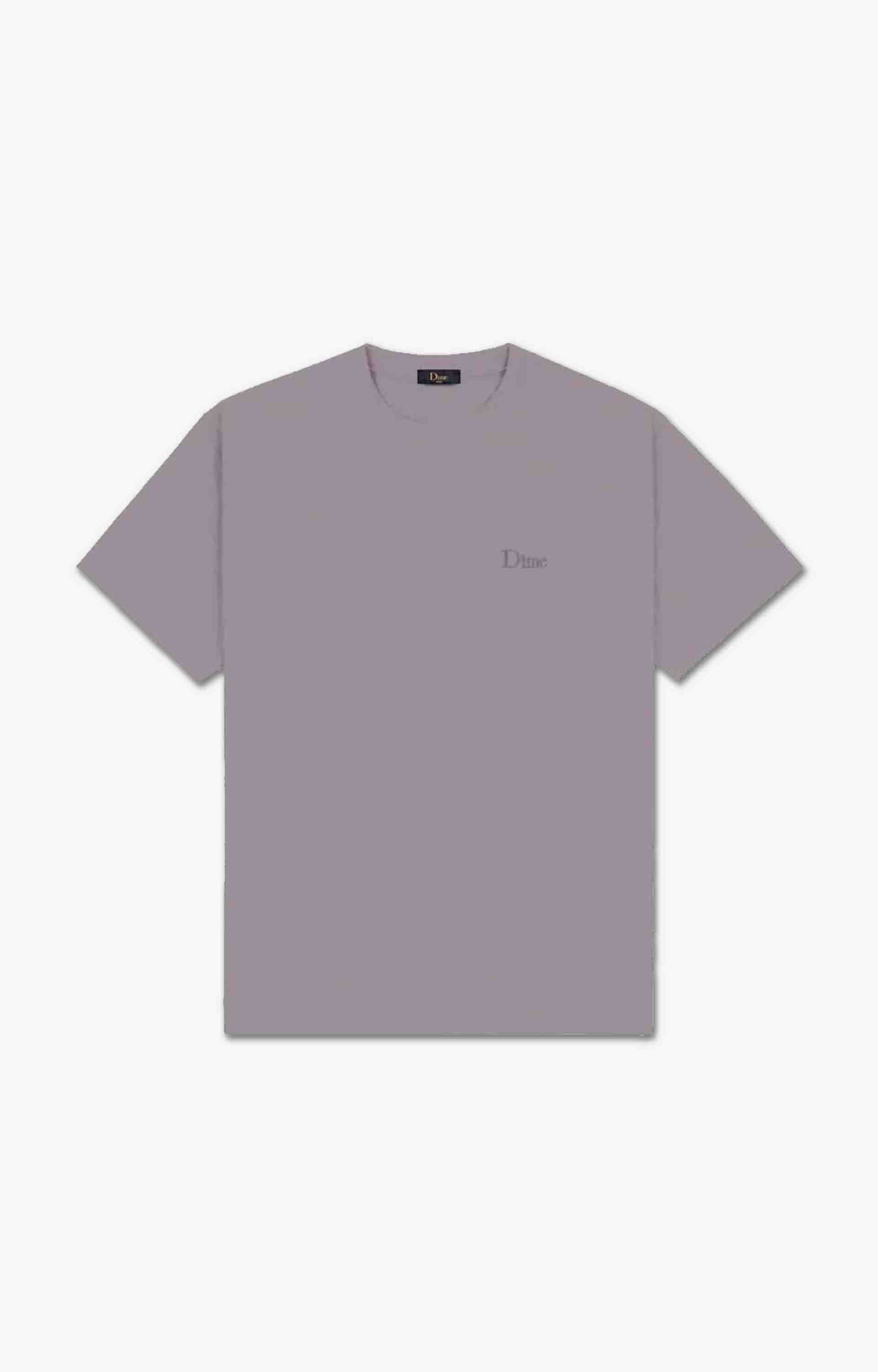 Dime Classic Small Logo T-Shirt, Plum Grey