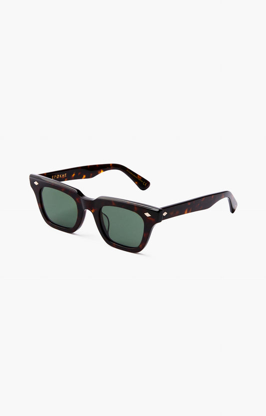 Epokhe Stereo Sunglasses, Tortoise Polished/Green Polarized