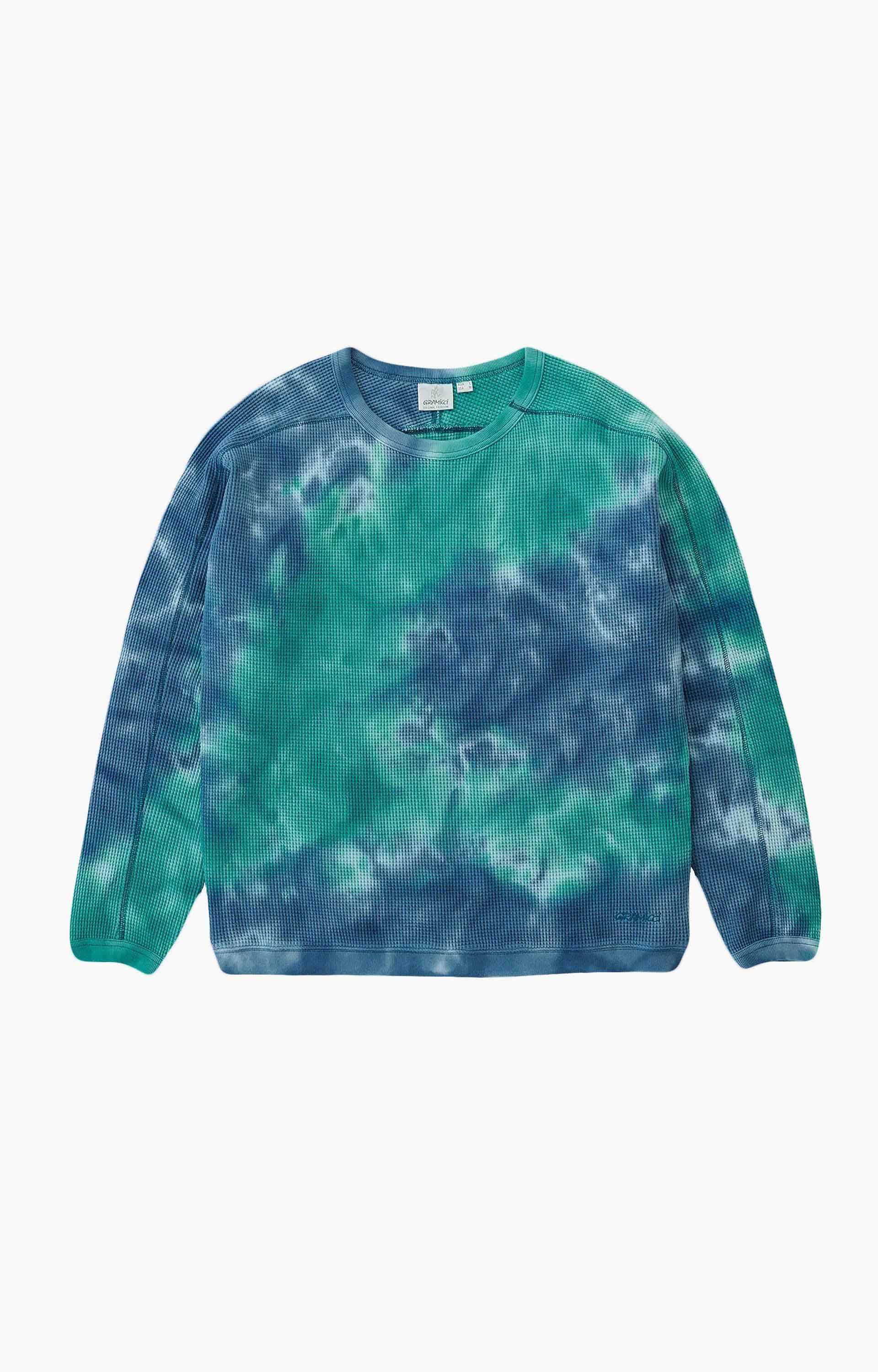 Gramicci Waffle Crew, Turquoise Tie-Dye