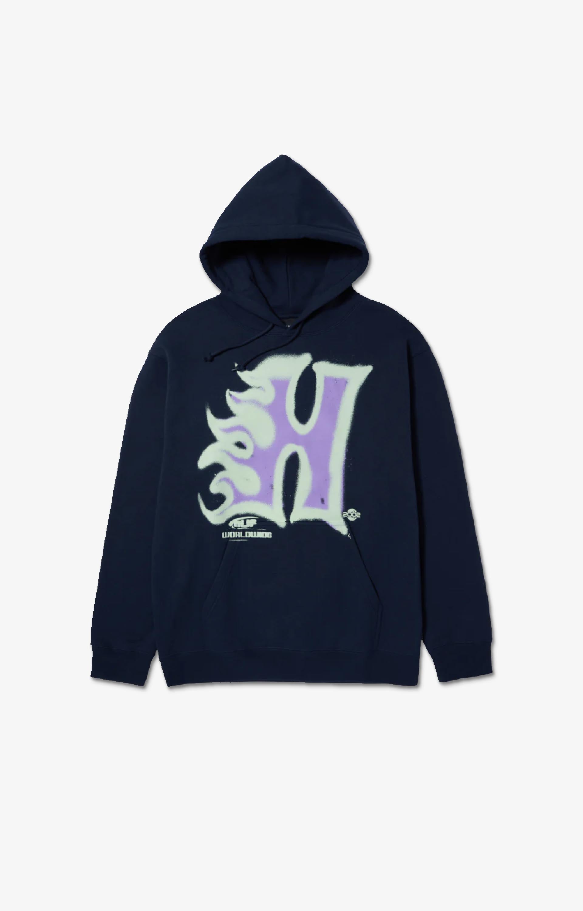 HUF Heat Wave Pullover Hoodie, Navy