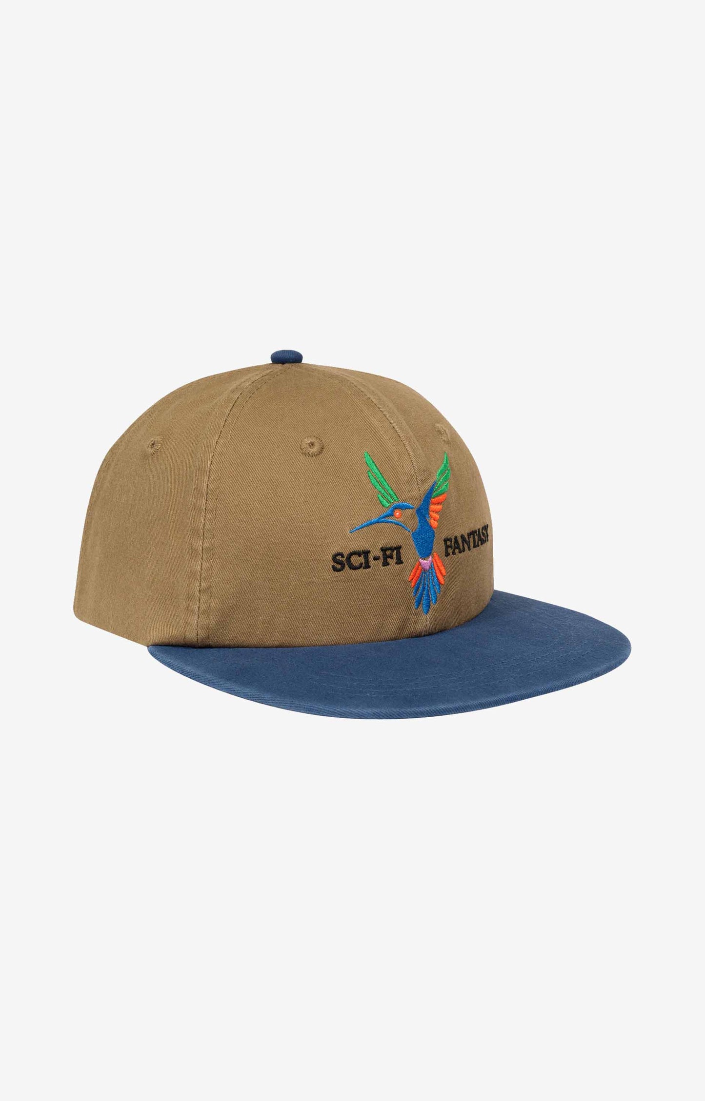 Sci-Fi Fantasy Humming Bird Hat Headwear, Olive/Navy