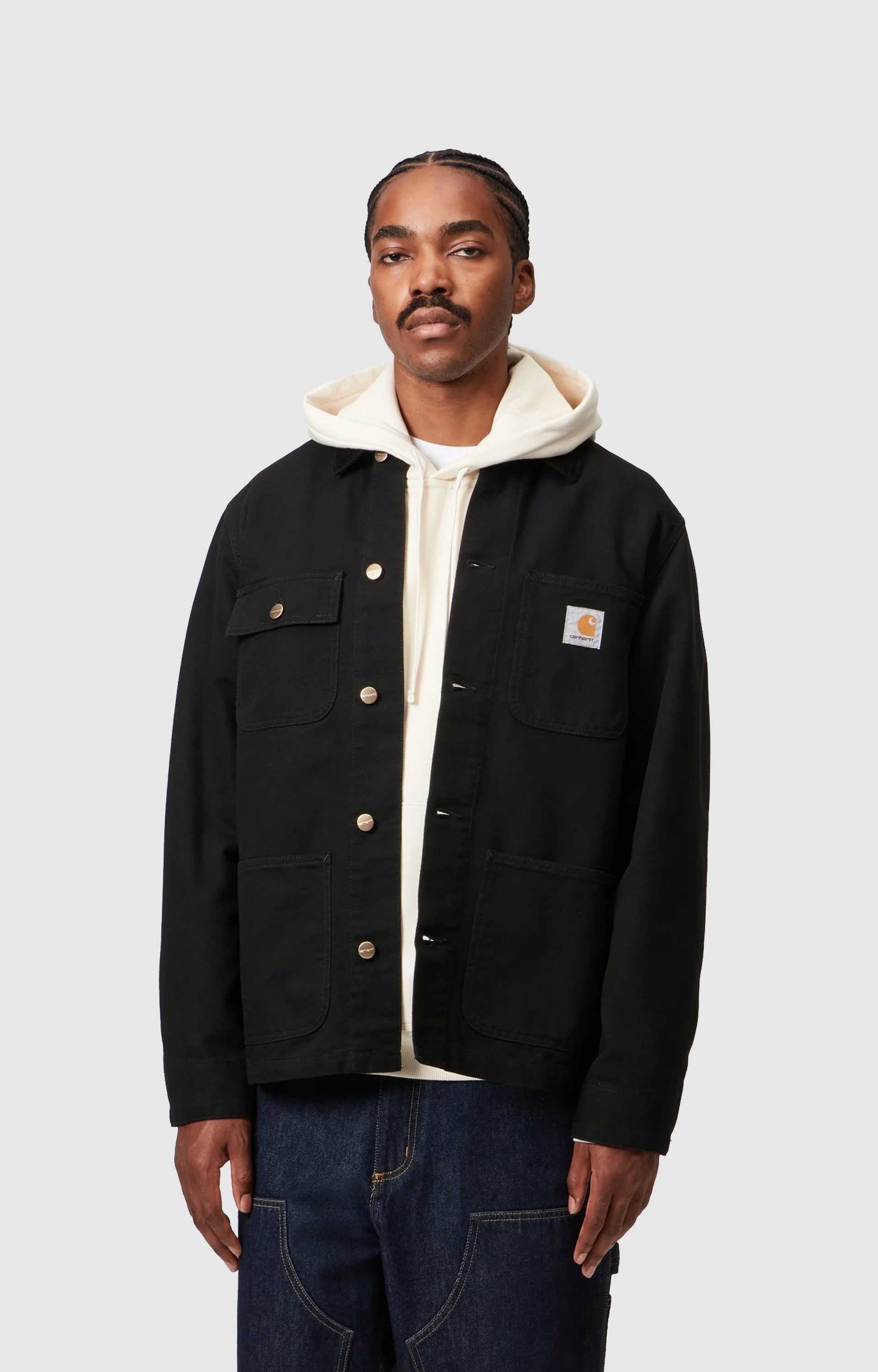Carhartt WIP Michigan Coat, Black/Black Rinsed