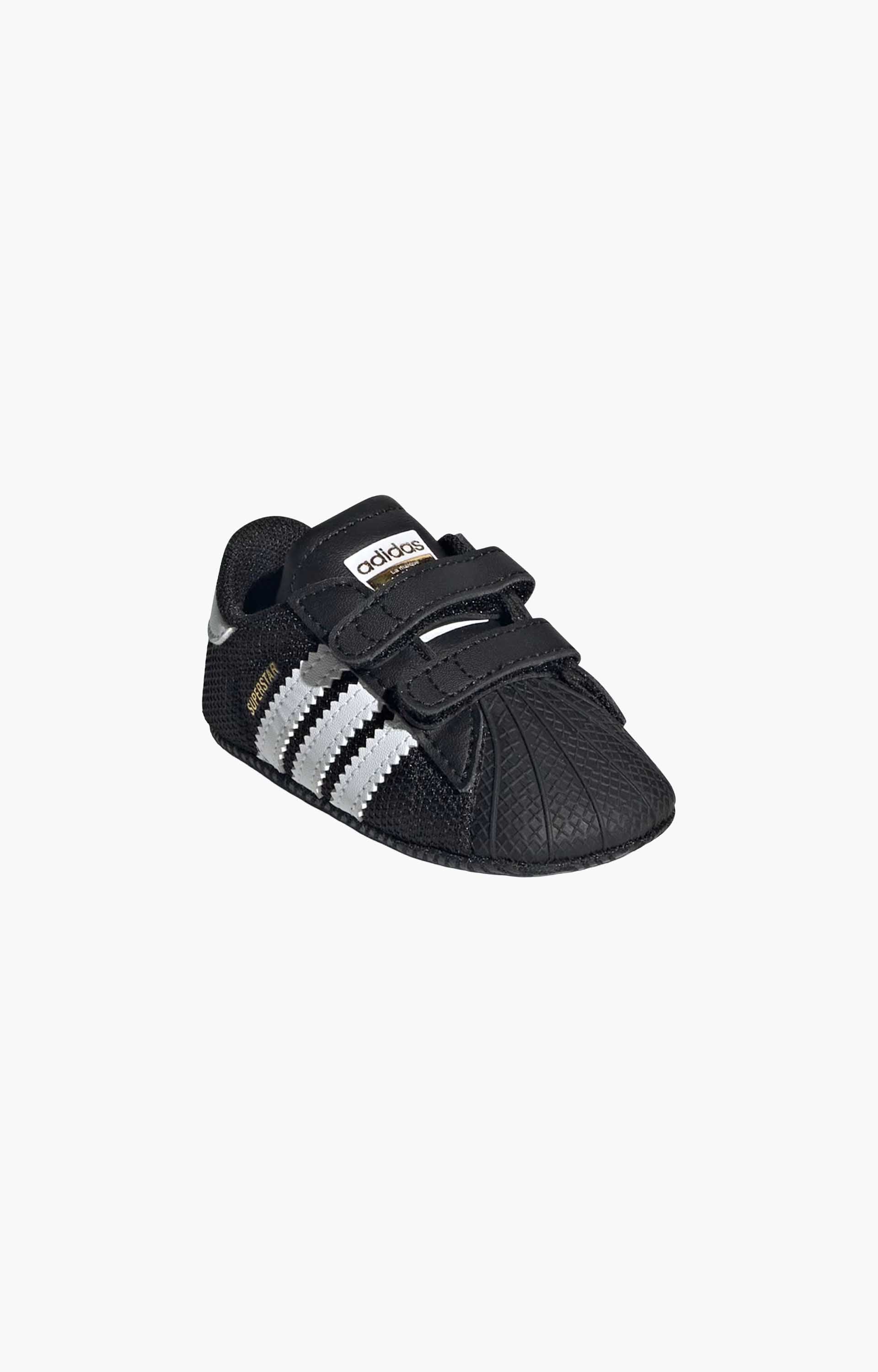 Adidas Superstar Crib Shoe, Core Black/Footwear White/Gold Metallic