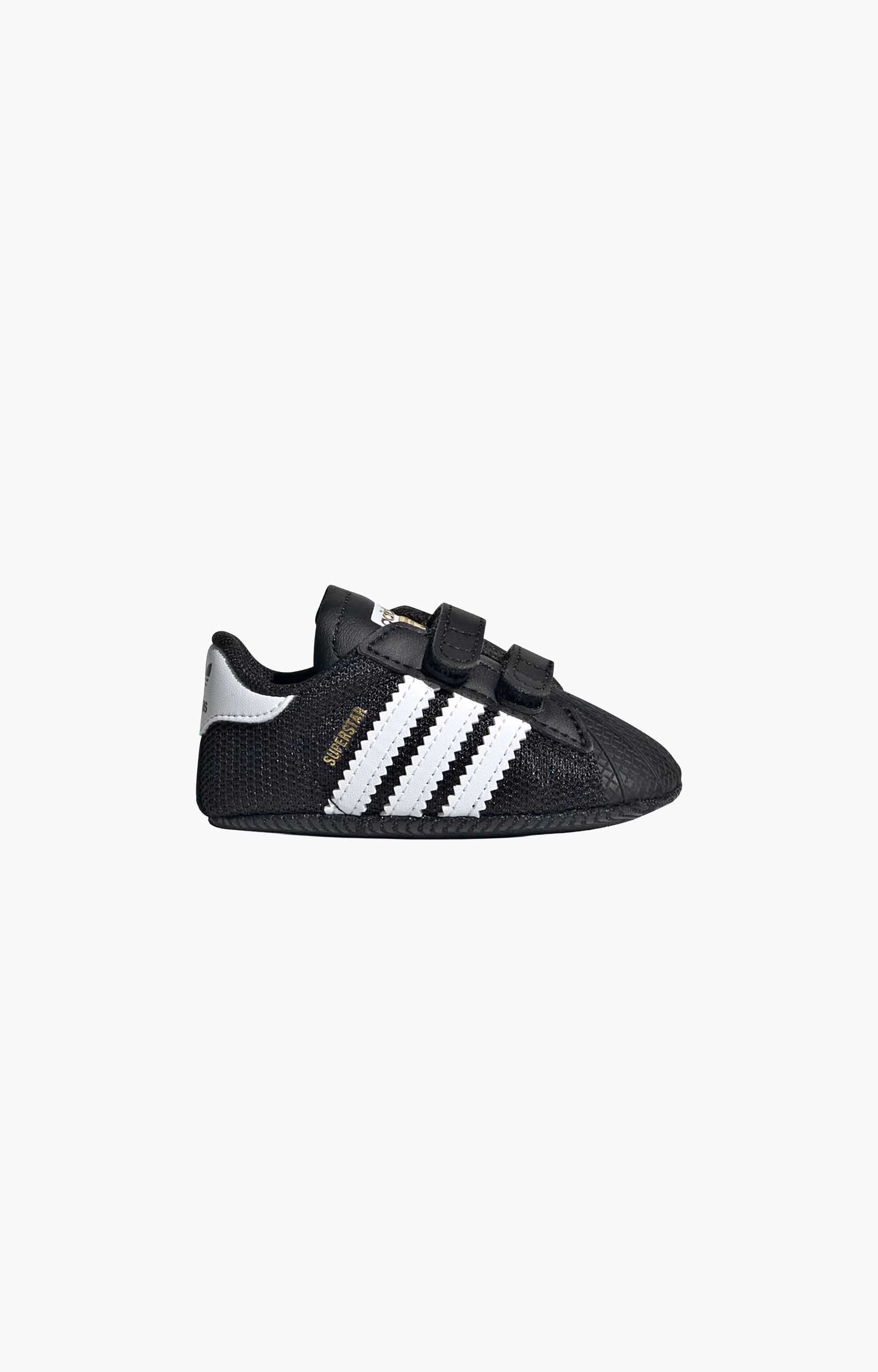 Adidas Superstar Crib Shoe, Core Black/Footwear White/Gold Metallic
