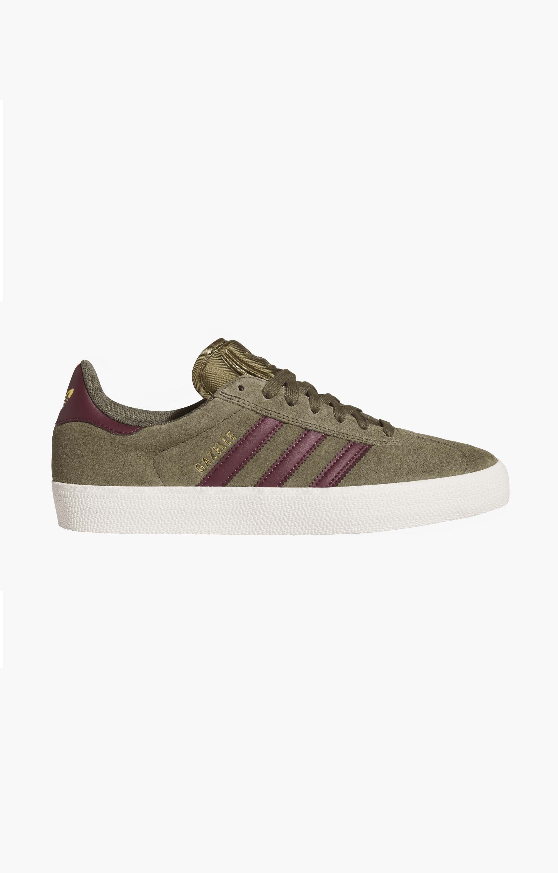 Adidas Gazelle ADV KI3205 Shoes, Olive Strata/Maroon/Cwhite