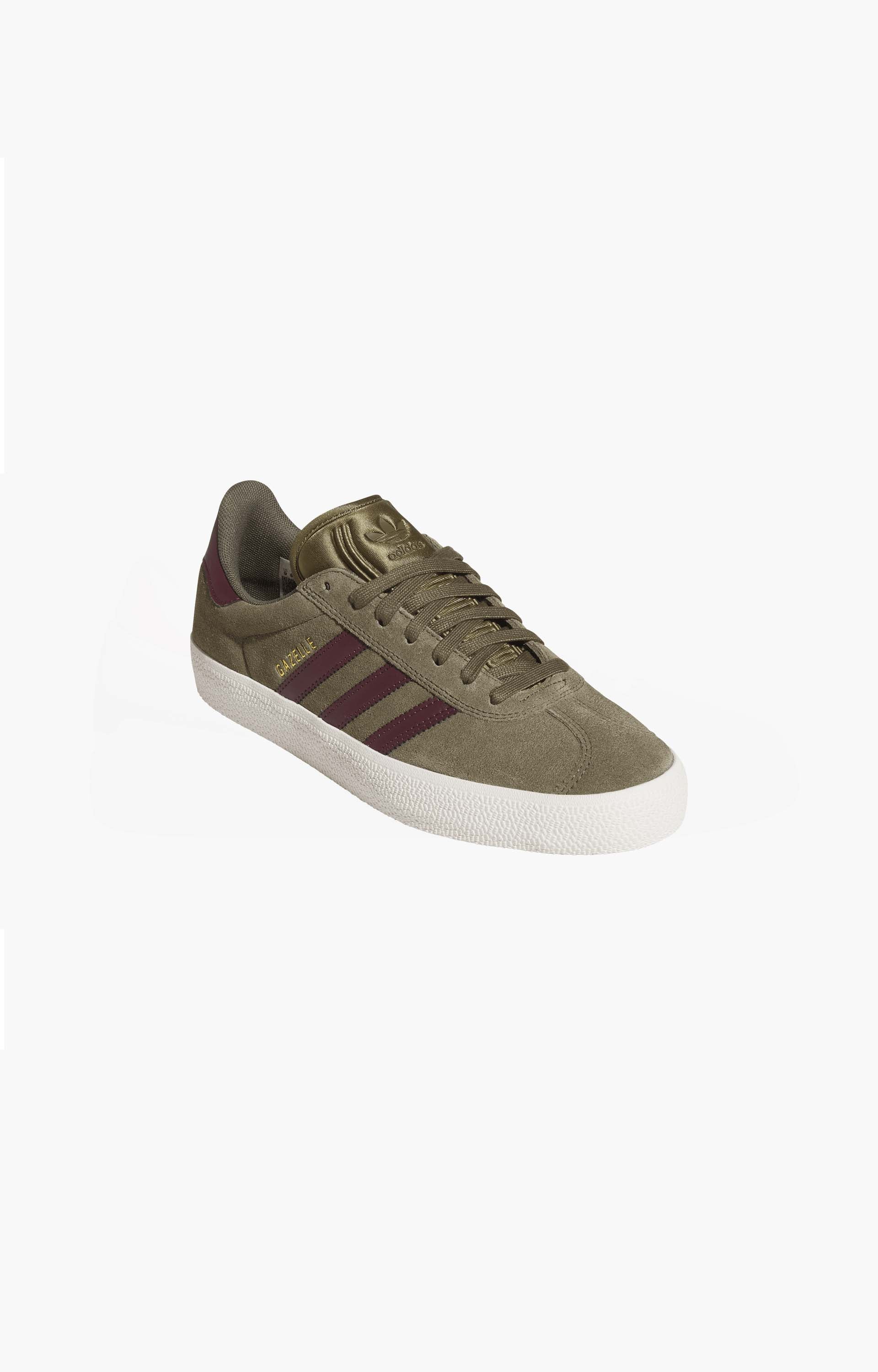 Adidas Gazelle ADV KI3205 Shoes, Olive Strata/Maroon/Cwhite