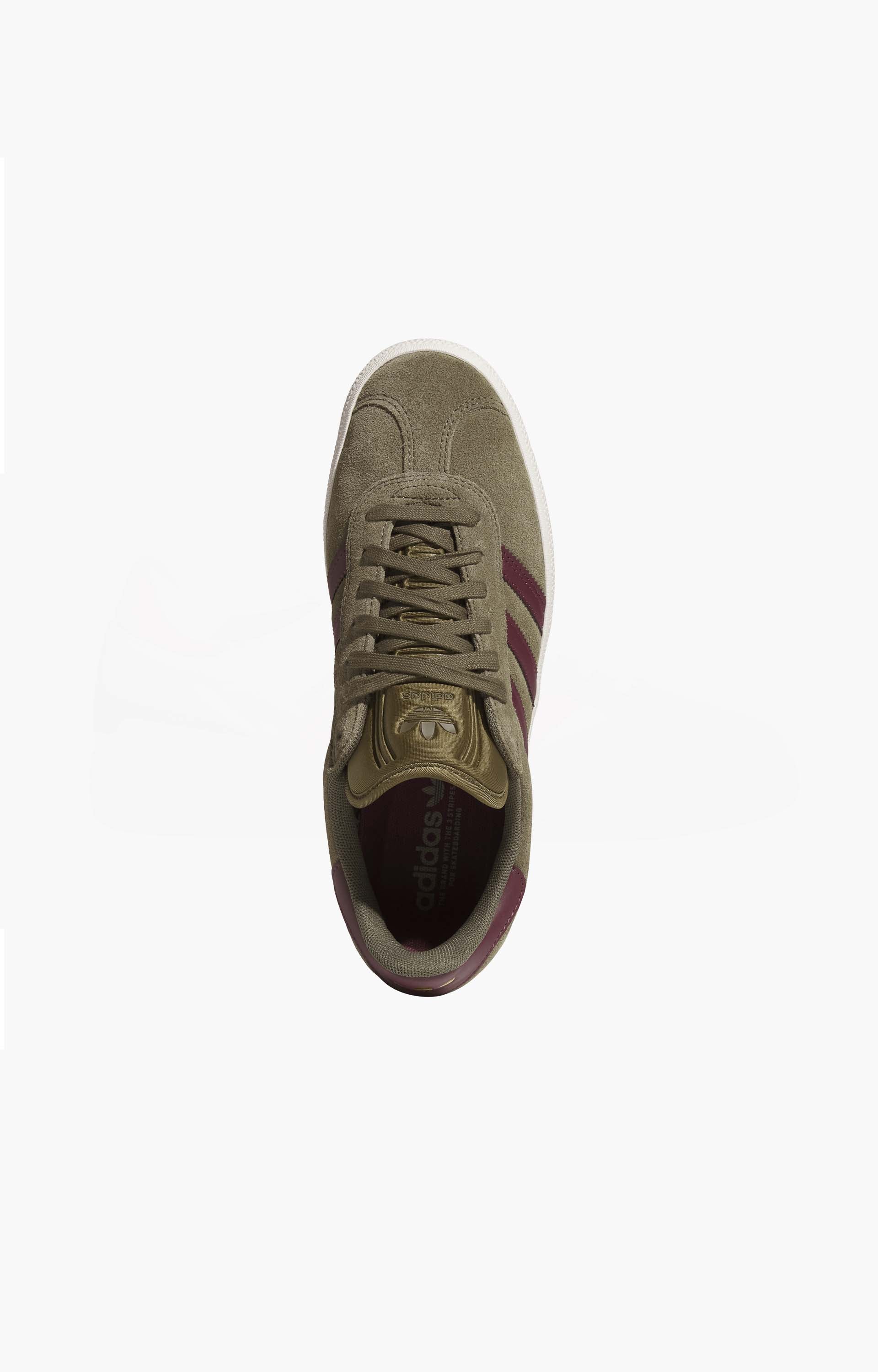 Adidas Gazelle ADV KI3205 Shoes, Olive Strata/Maroon/Cwhite