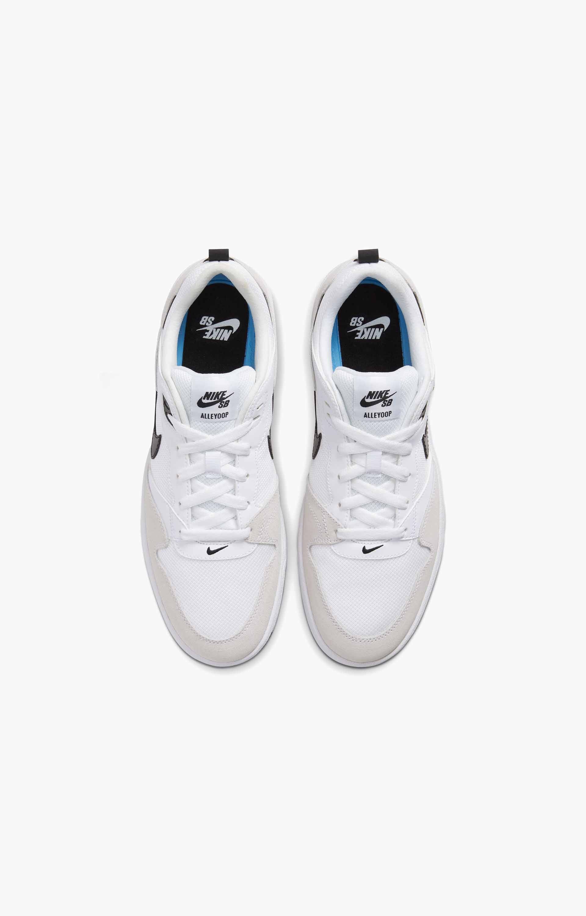 Nike SB Alleyoop Shoes, White/Black