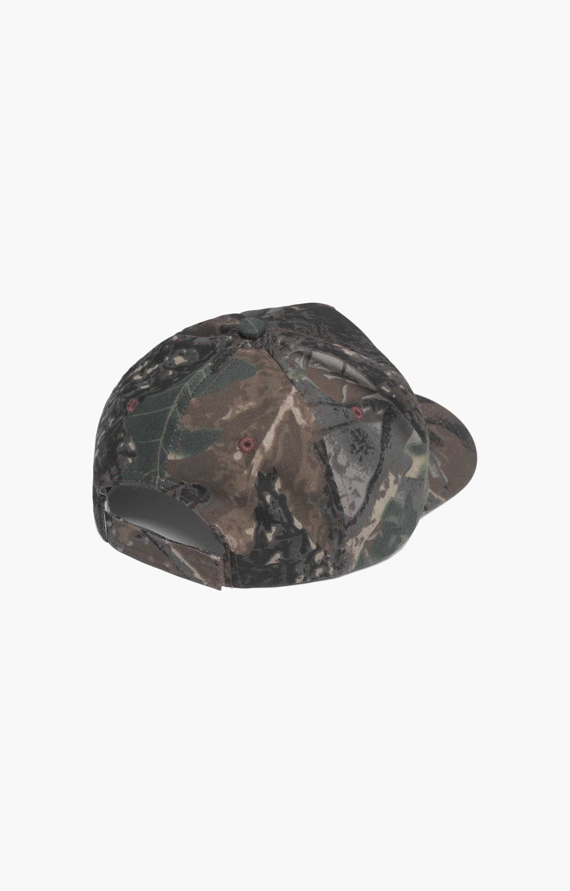 Metalwood Metal Logo 5-Panel Hat, Real Leaf Camo & White