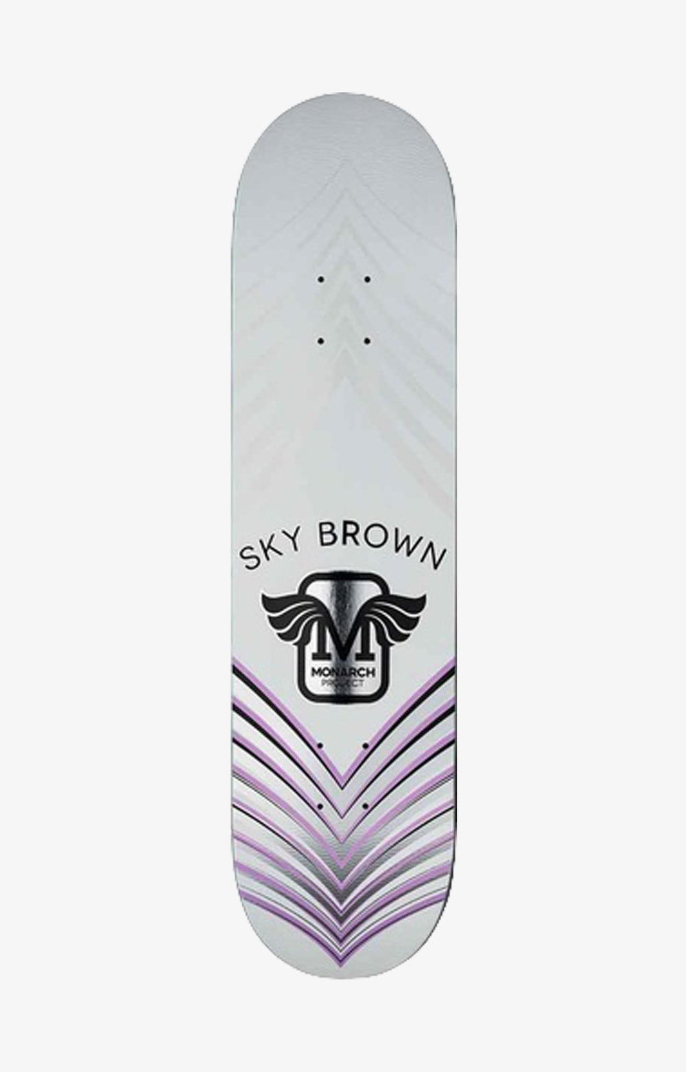 Monarch Project Skye Brown Skateboard Deck, Silver/Purple