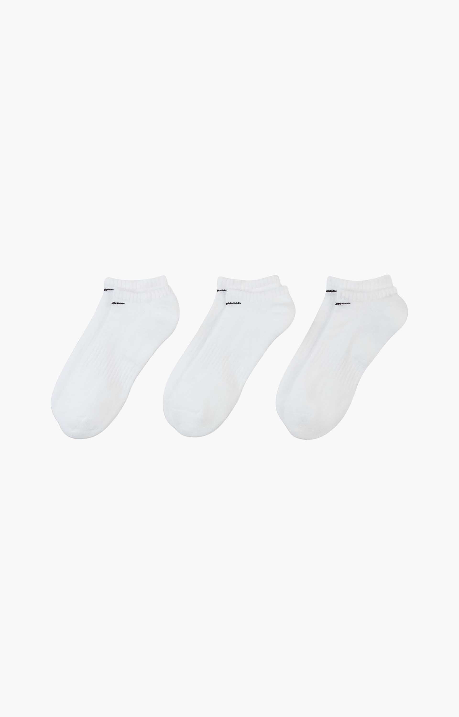 Nike Everyday Cush No Show 3PR Socks, White/Black